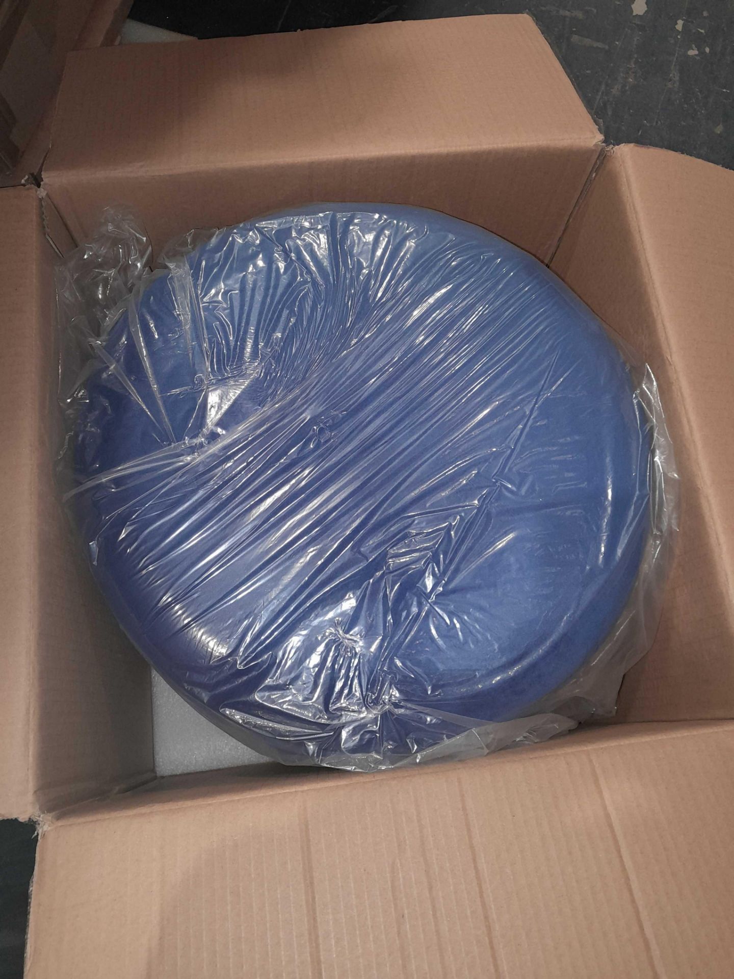 RRP £100 lot to contain x2 blue velvet pouffe - Image 2 of 2