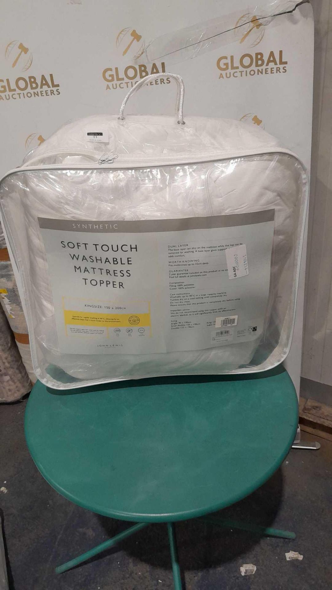 RRP £155 Soft Touch Washable Mattress Topper, Towel In White , Mattress Protector - Image 2 of 4