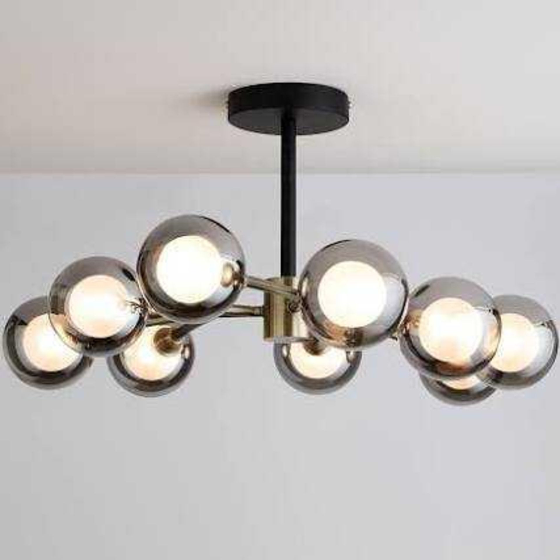 RRP £225 Lot To Contain A Boxed Huxley 9 Light Semi Flush Ceiling Light (Used)