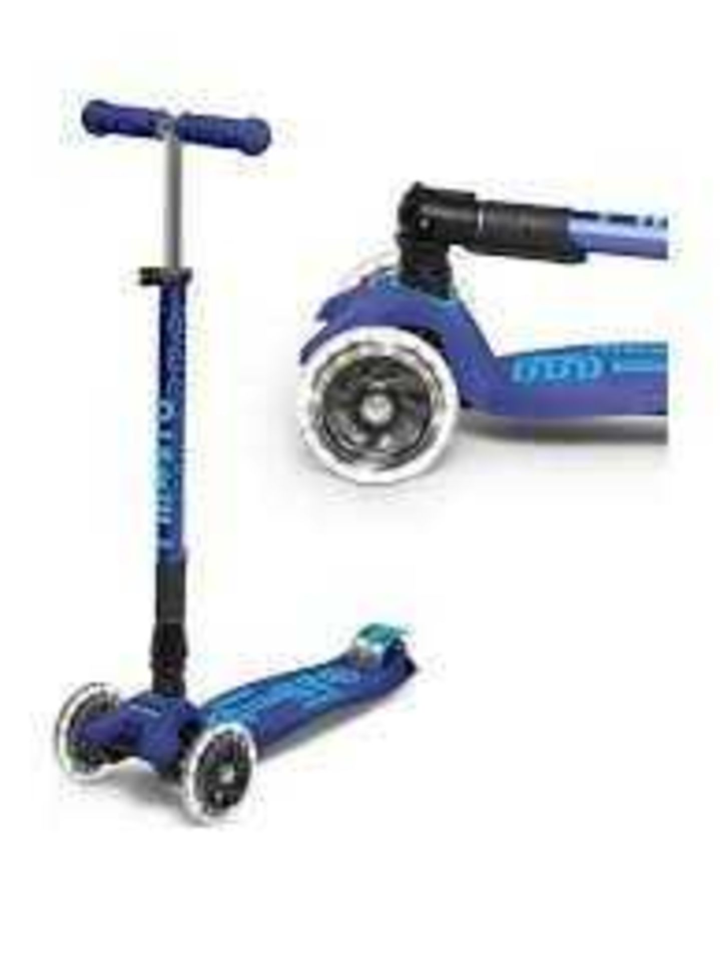 RRP £160 Micro Scooter Maxi Deluxe Foldable Led In Blue - Image 2 of 4