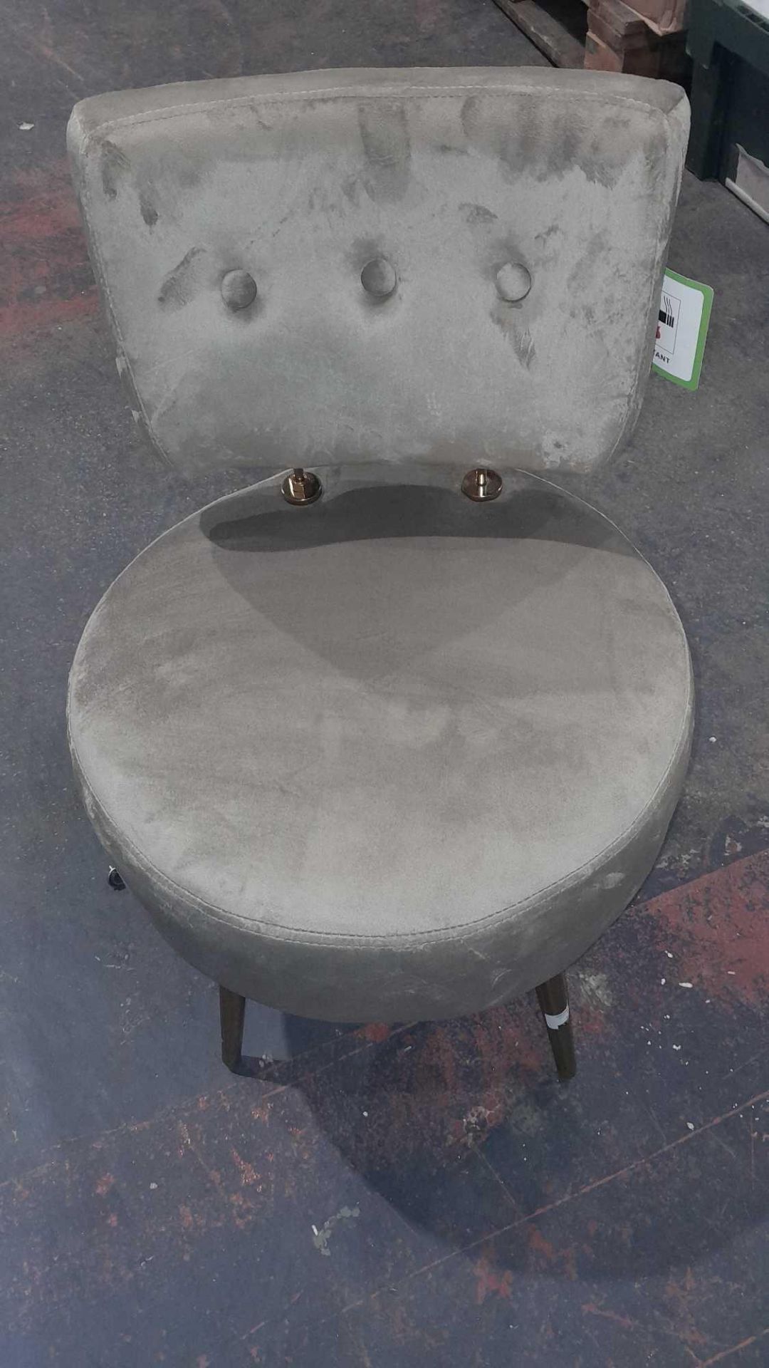 RRP £80 Unboxed Grey Velvet Alison Cork Chair(Used)(Wobbly)(H) - Image 2 of 2