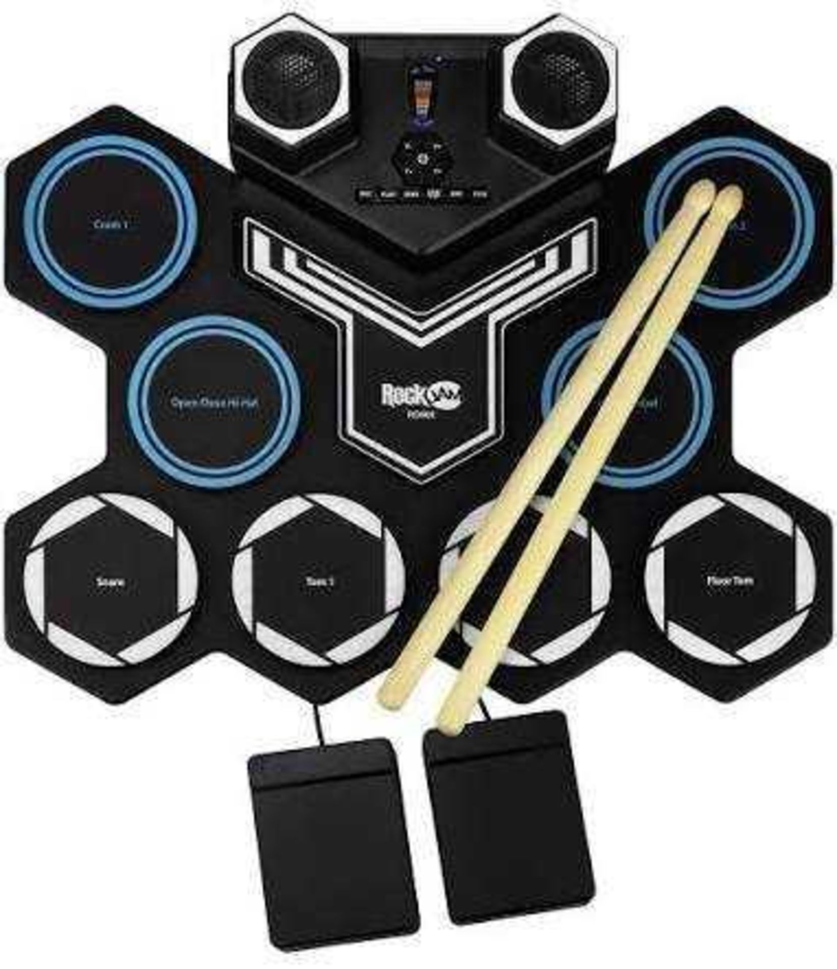RRP £220 Lot To Contain X4 Items Including X2 Roll Up Drum Kits & X2 Rockjam 49 Key Music Keyboards