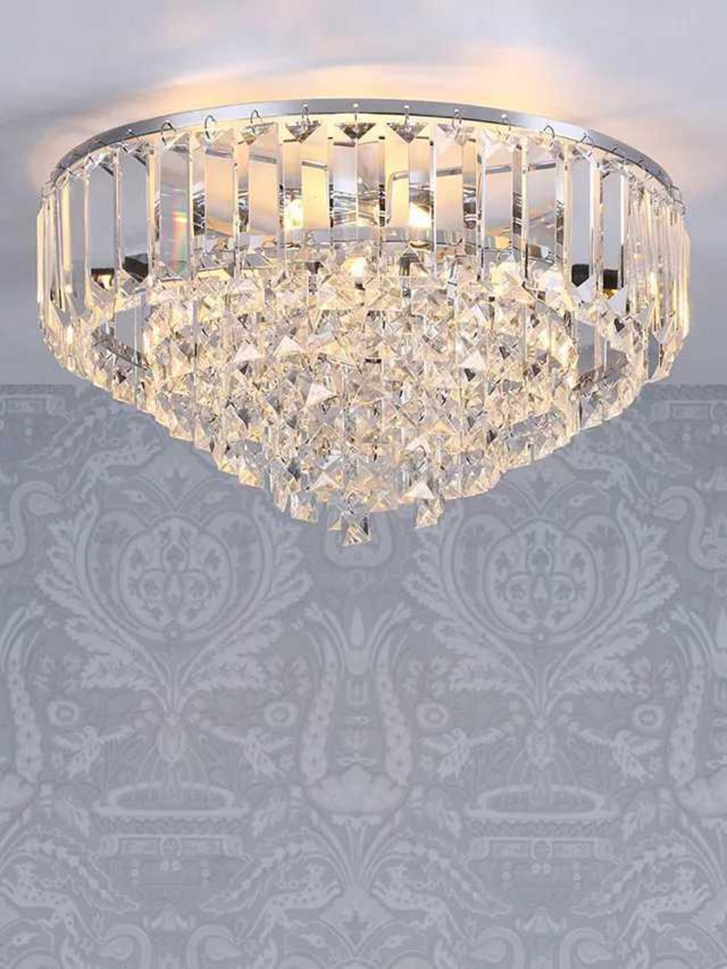 RRP £185 A Boxed Laura Ashley Vienna Crystal Flush Ceiling Light