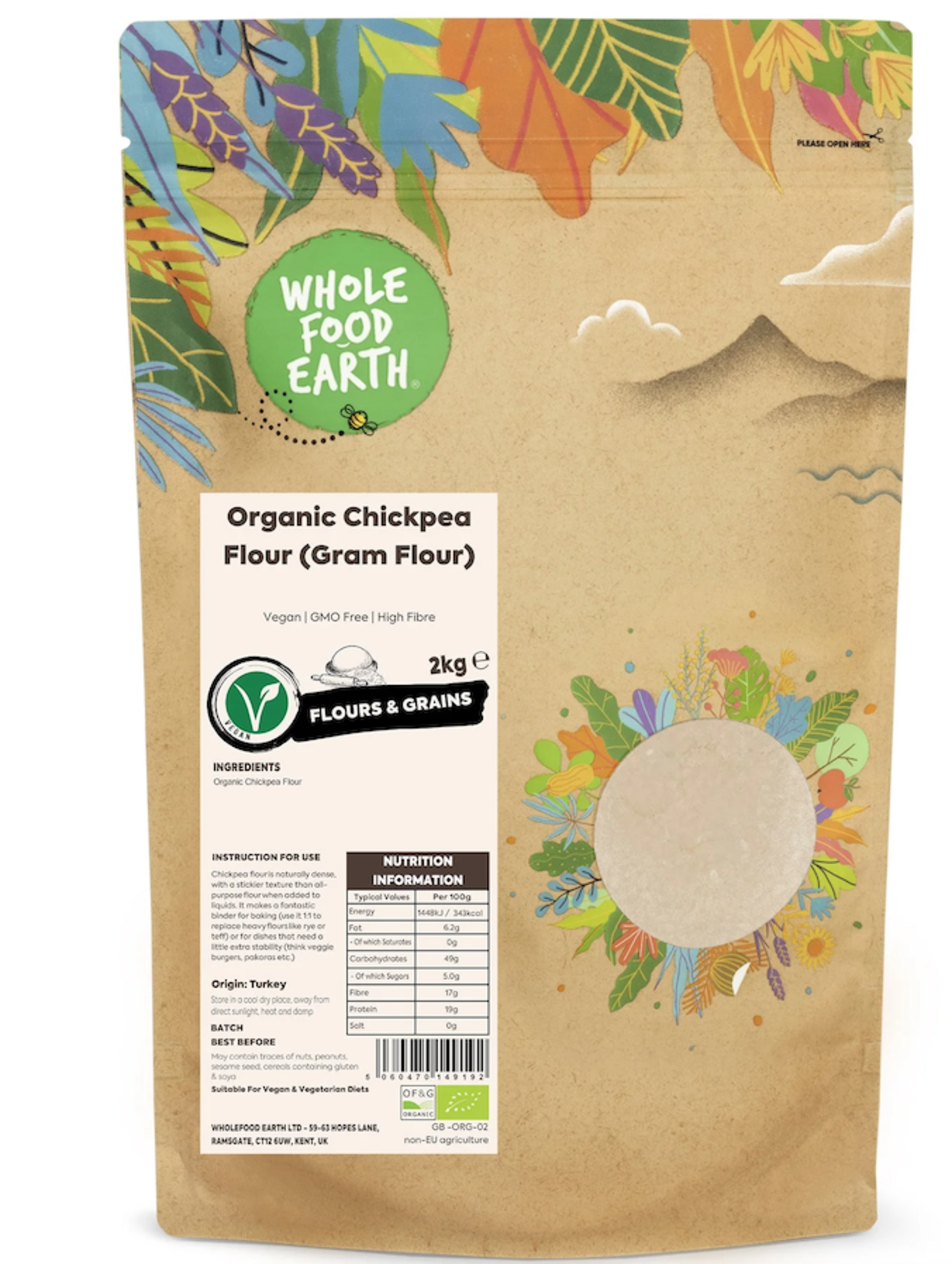 RRP £1269 (Approx. Count 181)spW51I6071e (1) 155 x Wholefood Earth Organic Chickpea Flour (Gram