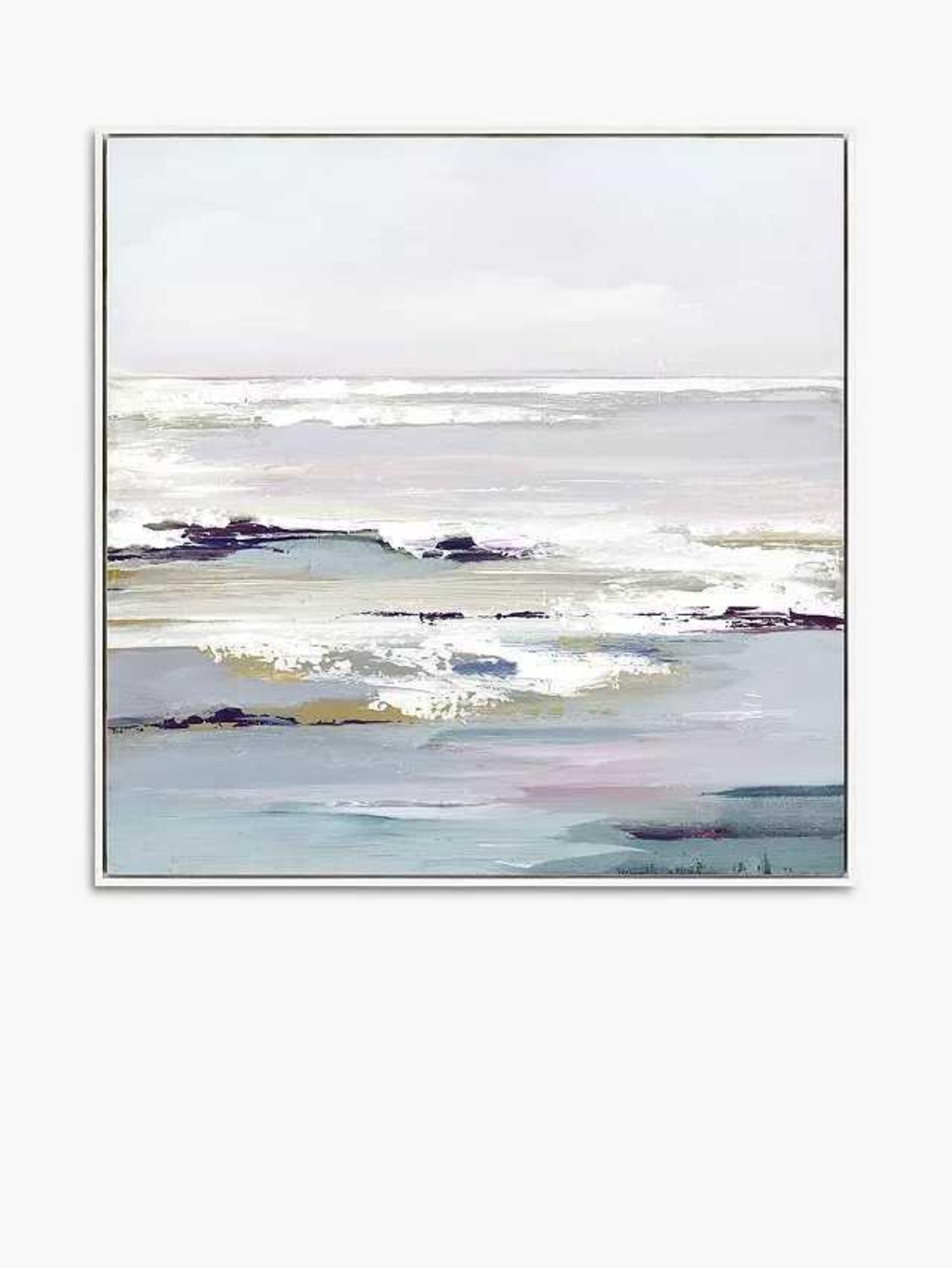 RRP £200 John Lewis Valeria Mravyan - Purple Tides Ii Framed Canvas Print, 104.5 X 104.5Cm, Purple