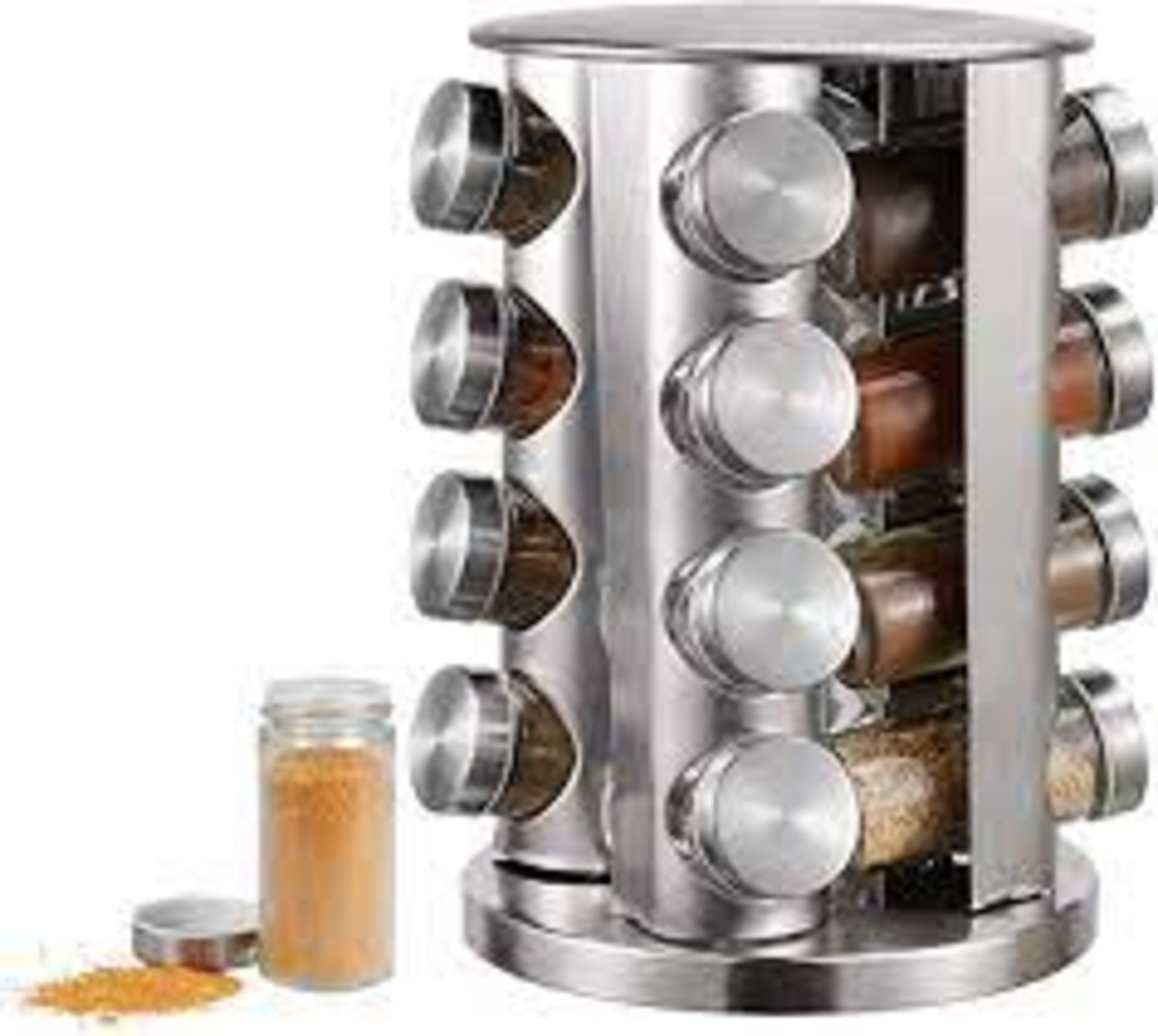 RRP £1765 (Approx. Count 127) spW0H28561T (3)   4 x Filled Rotating Spice Rack with 16 Assorted