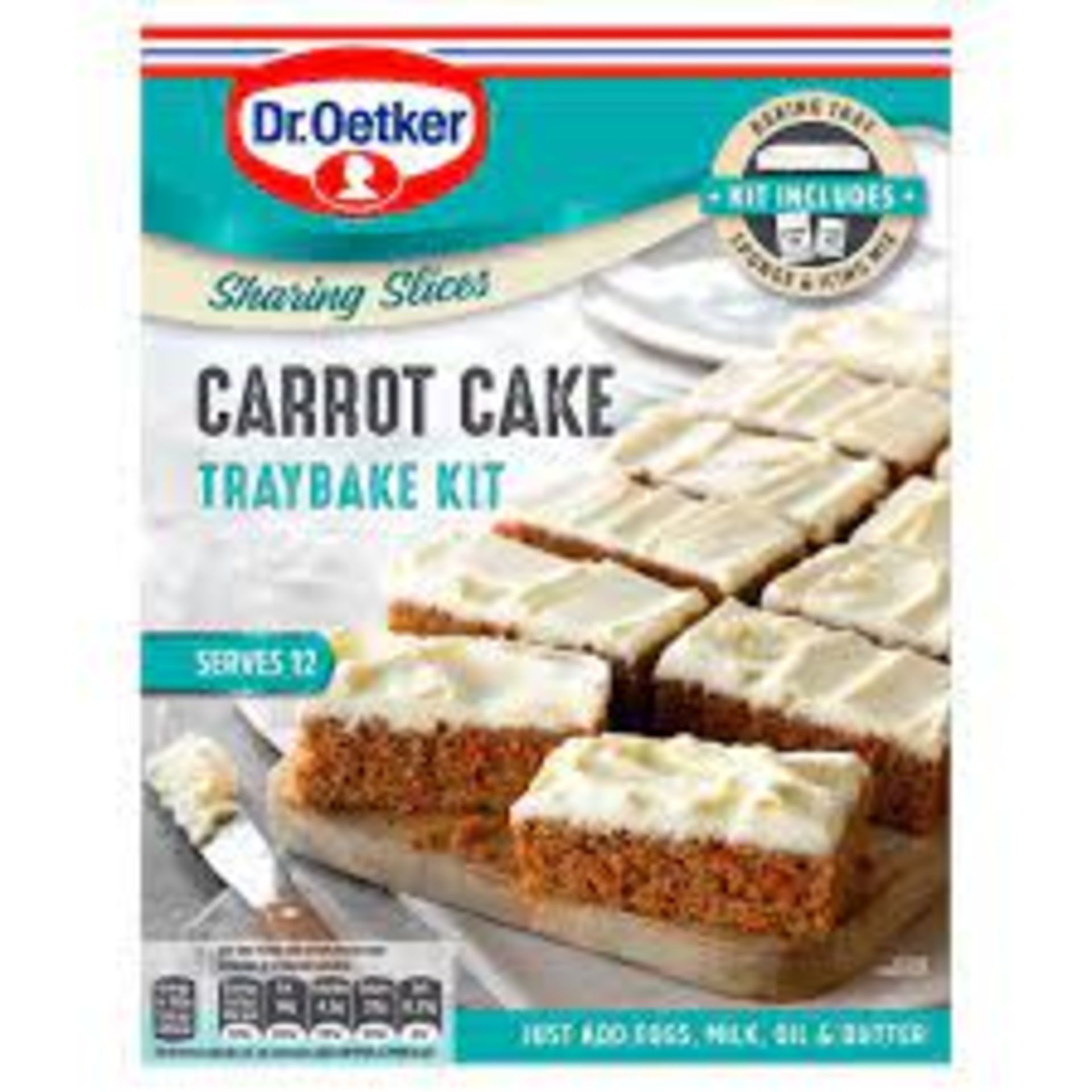 RRP £493 (Approx. Count 43) spW44f1217F 15 x Dr. Oetker Carrot Cake Traybake Kit 425 g, Pack of 4  2