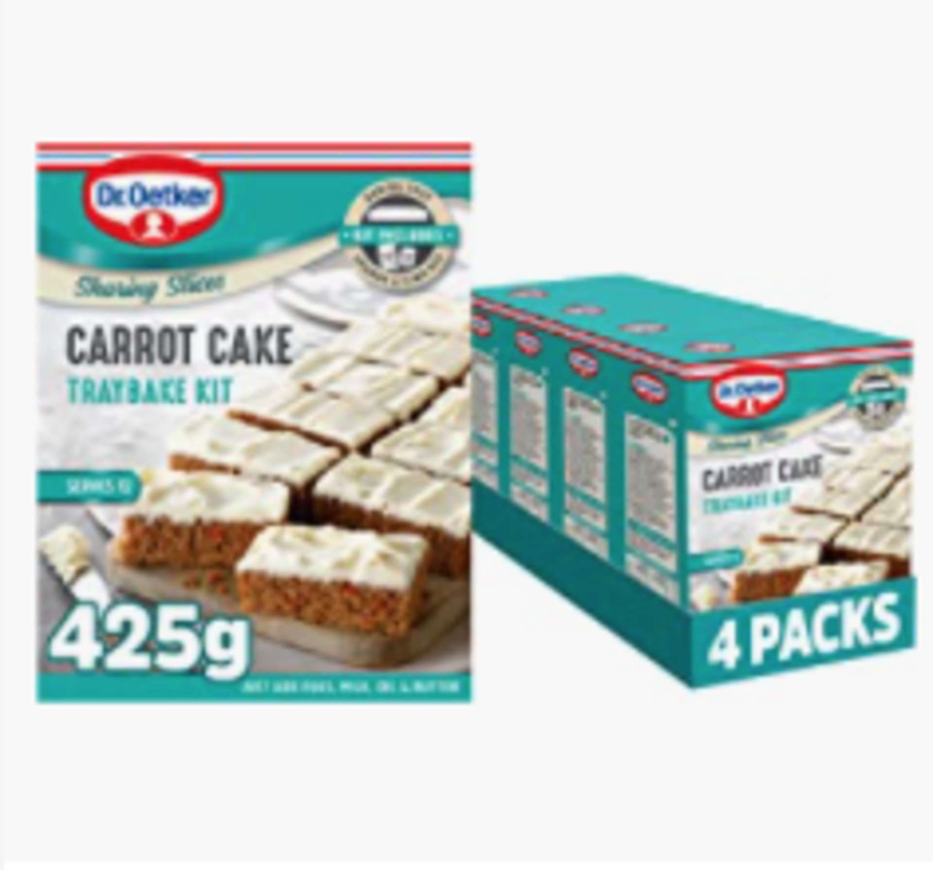 RRP £493 (Approx. Count 43) spW44f1217F 15 x Dr. Oetker Carrot Cake Traybake Kit 425 g, Pack of 4  2 - Image 3 of 6
