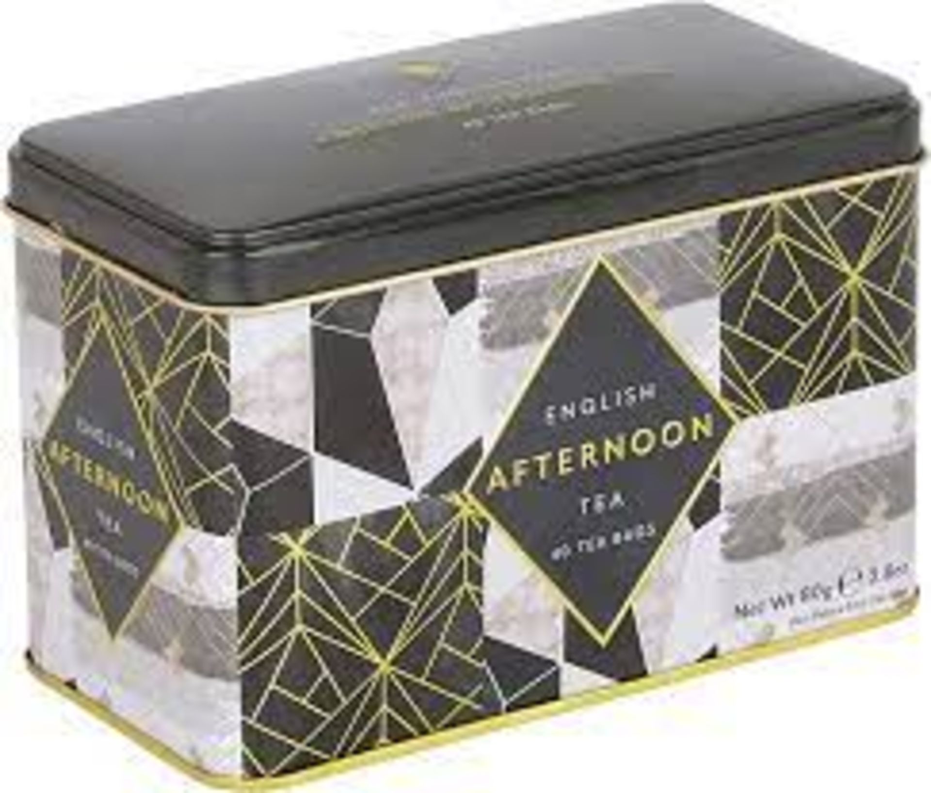 RRP £1042 (Approx. Count 45) spW57n5906p (1) 1 x New English Teas Art Deco Afternoon Tea Tin