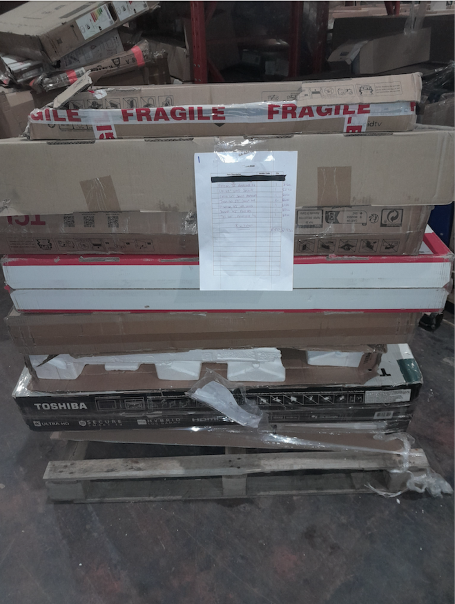 RRP £1930 Pallet To Contain Tvs