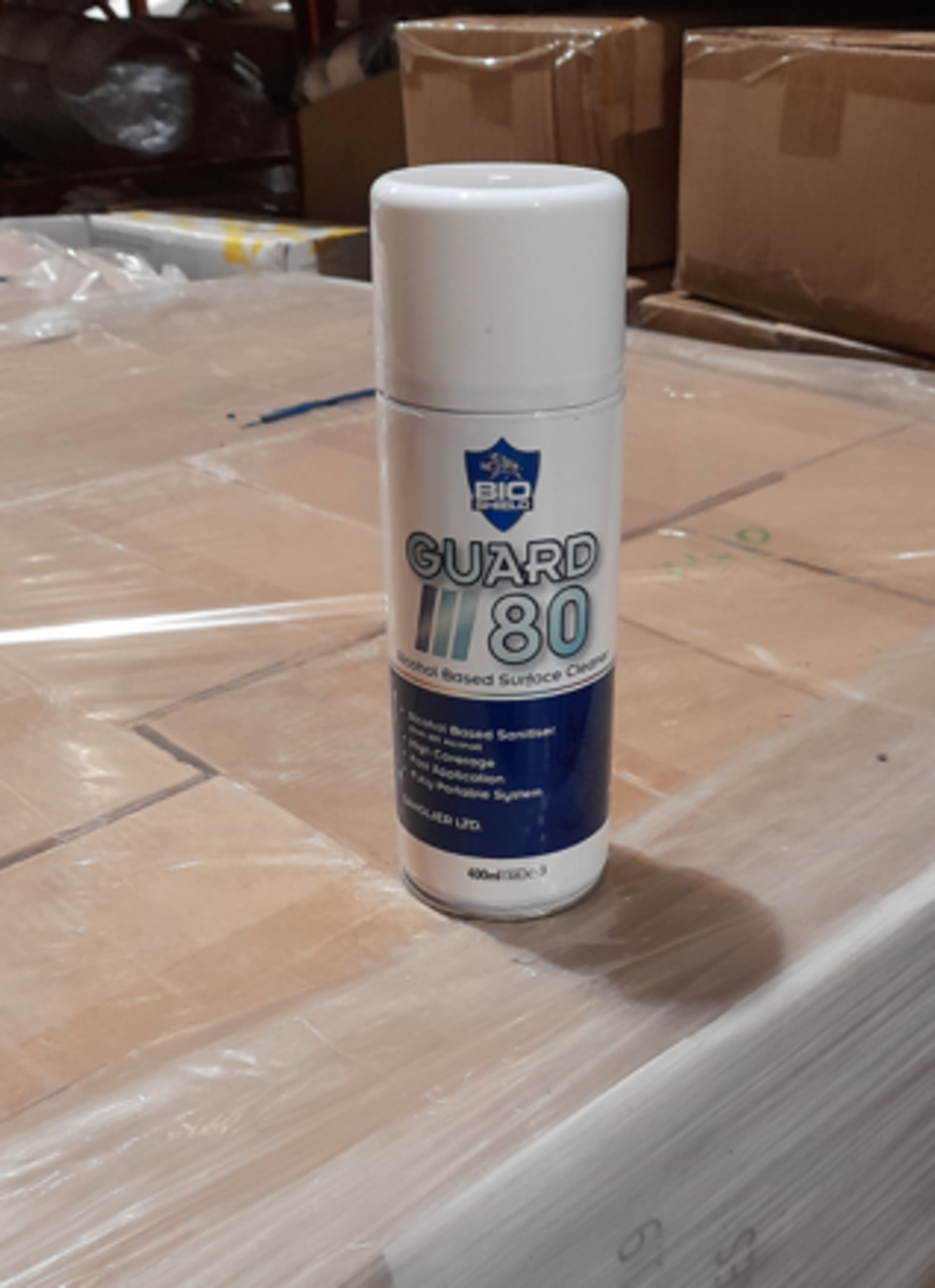 RRP £876 (New) 73 Boxes Of Surface Sanitiser, 12In Each Box Approx. Count 876  (Pictures Are For