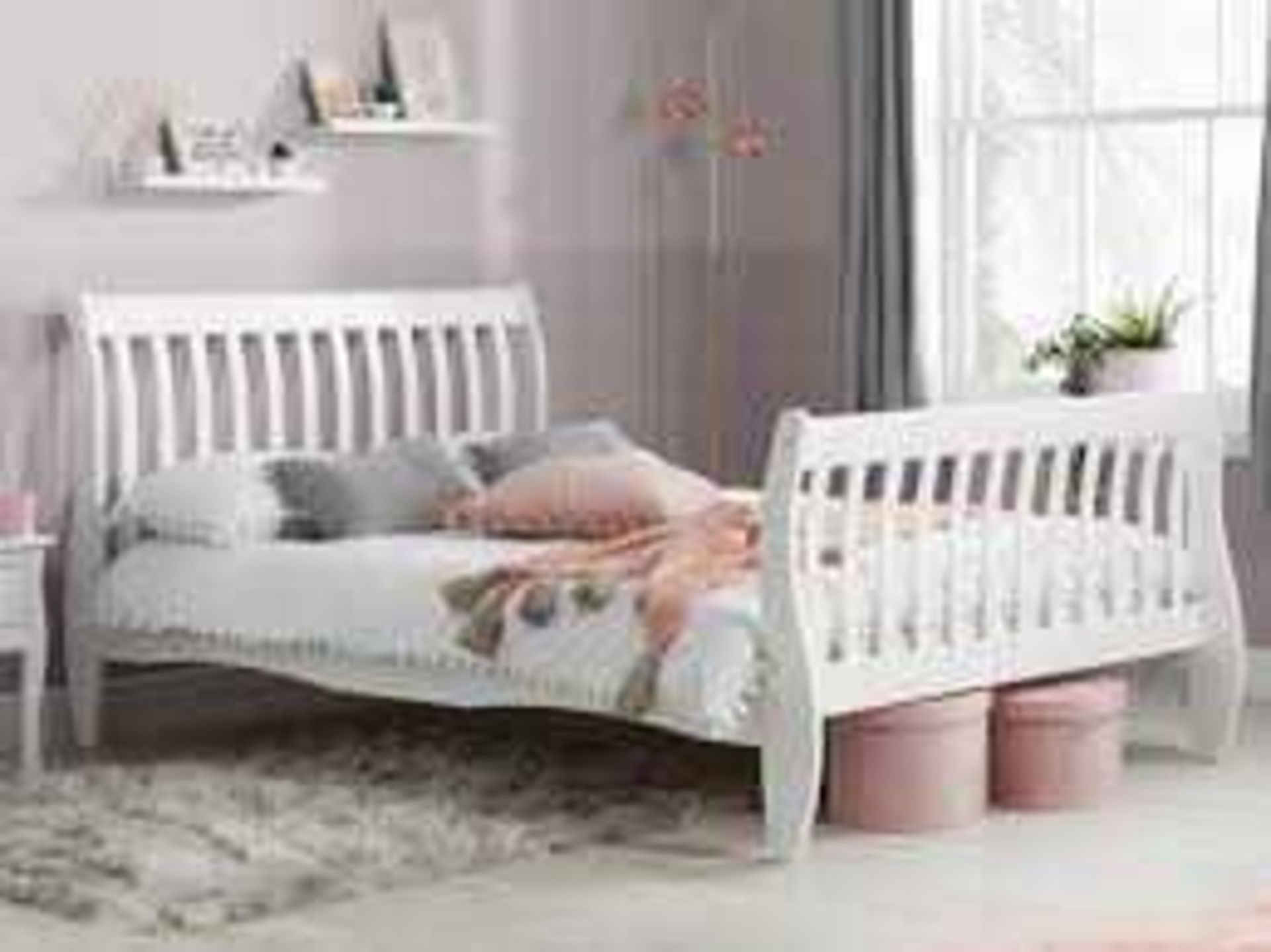 RRP £280 Lot To Contain 2 Boxed Items Including Pine Double Bed Frame