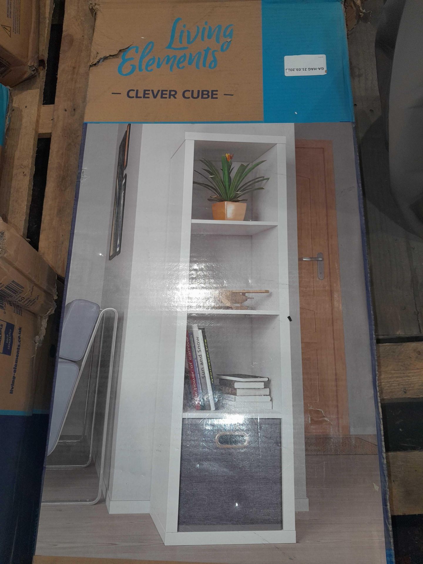 RRP £60 A Boxed Living Elements 1X4 Cube Storage Unit - Image 2 of 2