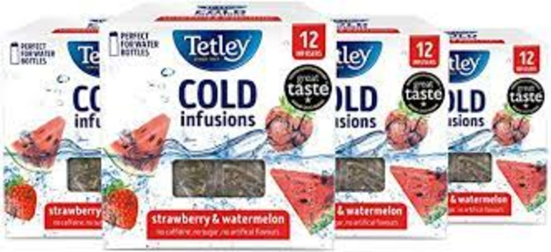 RRP £793 (approx count 87)(C18) spId011UjND 5 x Tetley Cold Infusions Strawberry &
