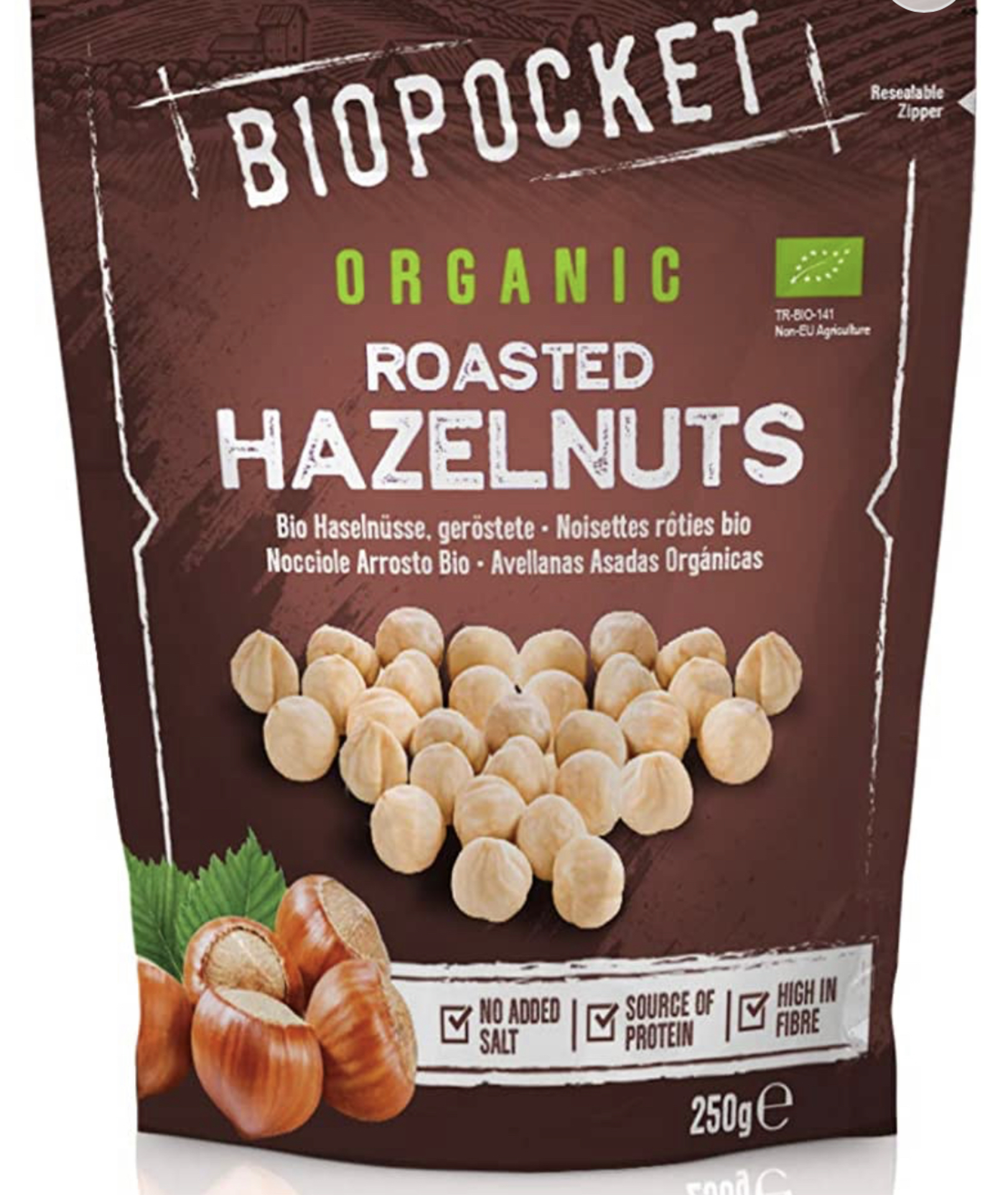 RRP £583 (Approx Count 69) (C29) spW57n7209z 24 x Biopocket Organic Roasted Hazelnuts 600g