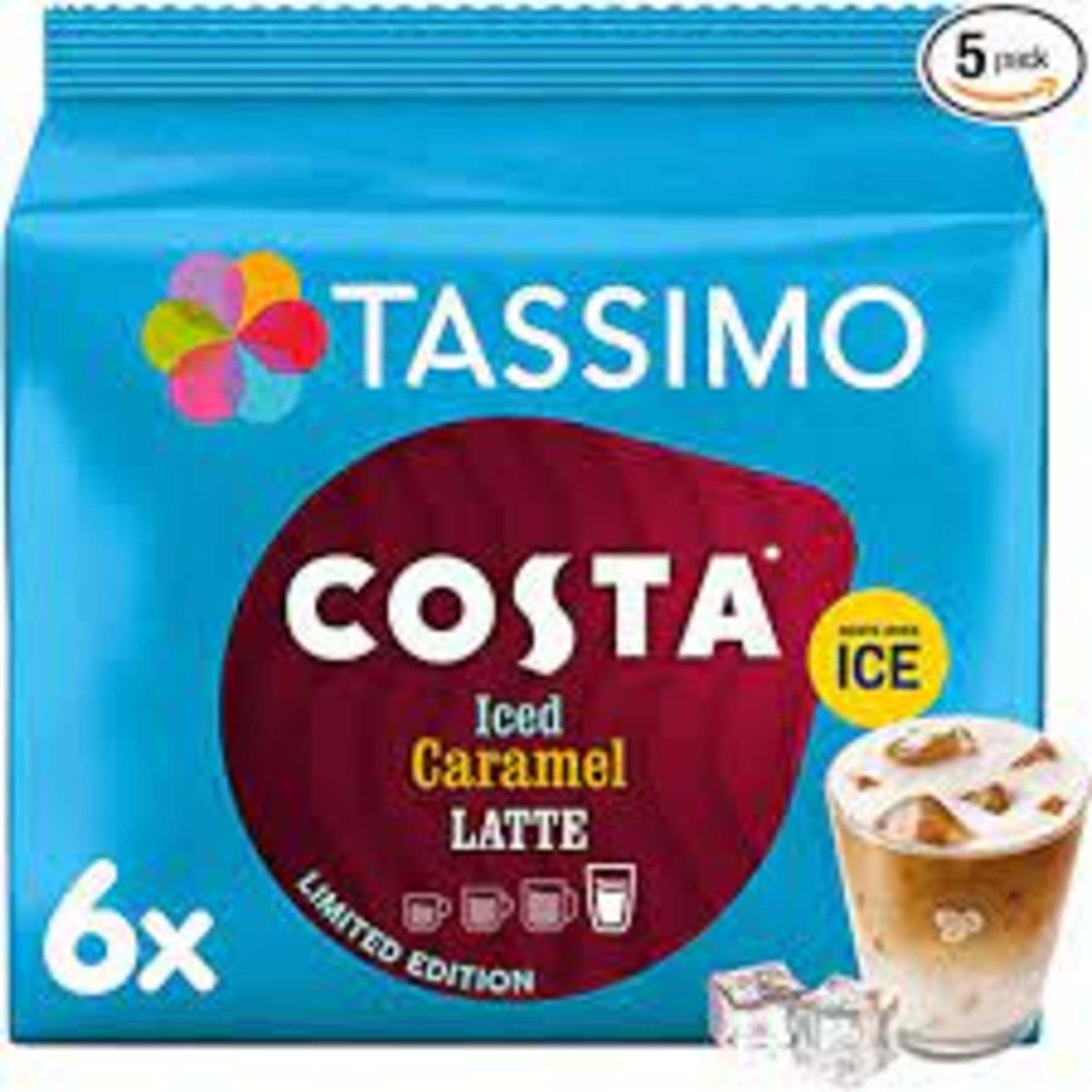 RRP 3798 (approx count 174 ) spW56V8873u 171 x Tassimo Costa Iced Caramel Latte Coffee Pods x6 (Pack