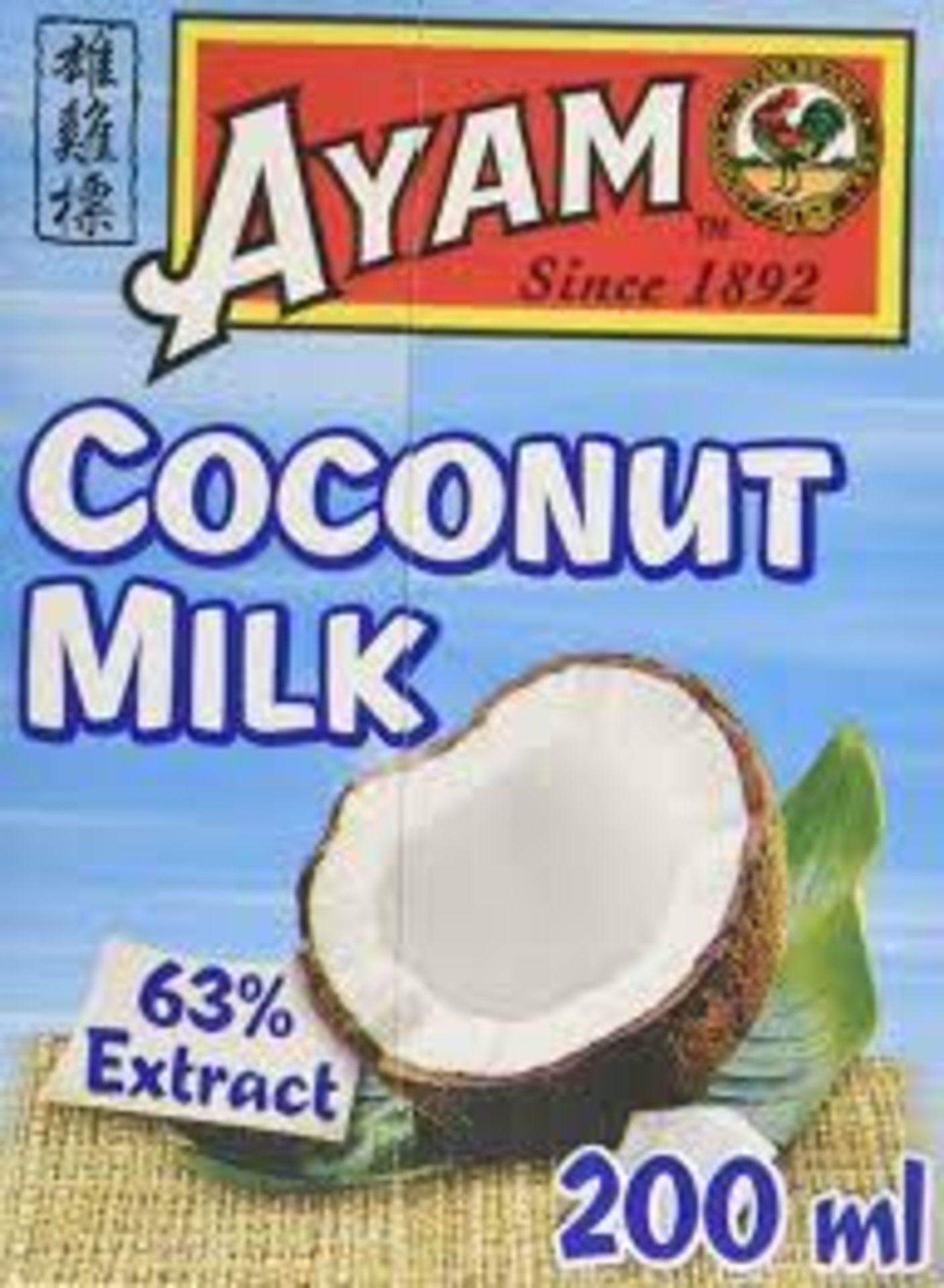 RRP £544 (Approx. Count 33) spW57Y9112K 7 x Ayam Coconut Milk - Fresh Ripe Coconuts, 200Ml - Pack Of