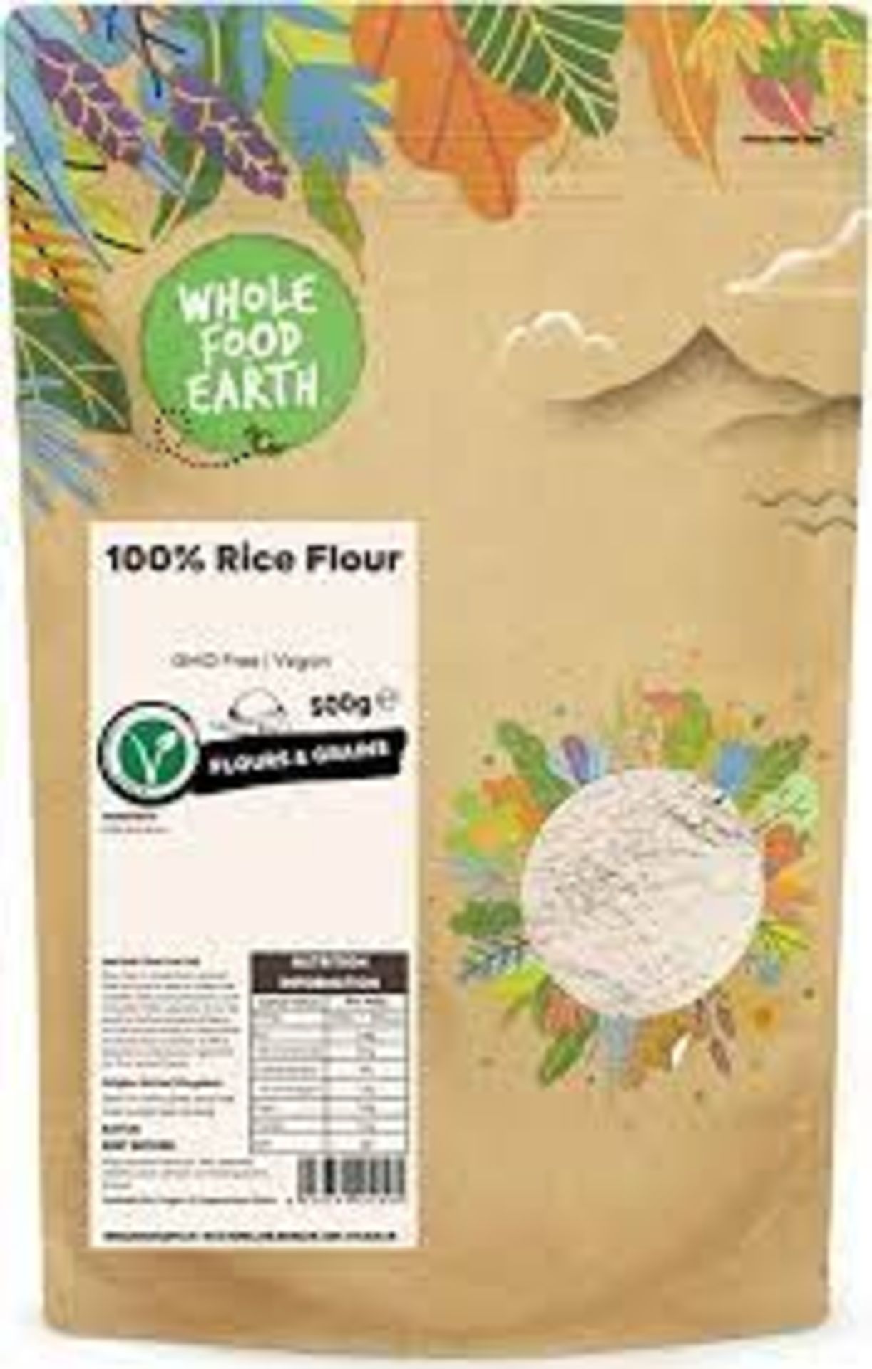 RRP £577 (Approx. Count 89)(A62)   29 x Wholefood Earth 100% Rice Flour 500g | GMO Free | Vegan (bbd