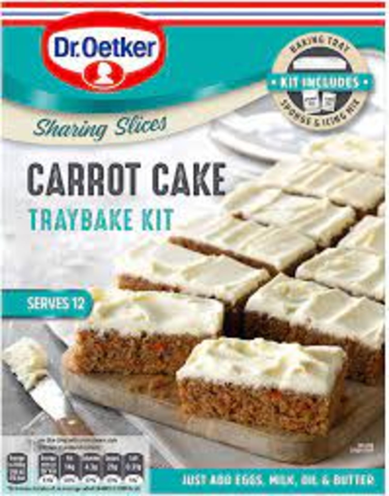 RRP £493 (Approx. Count 43) spW44f1217F 15 x Dr. Oetker Carrot Cake Traybake Kit 425 g, Pack of 4  2