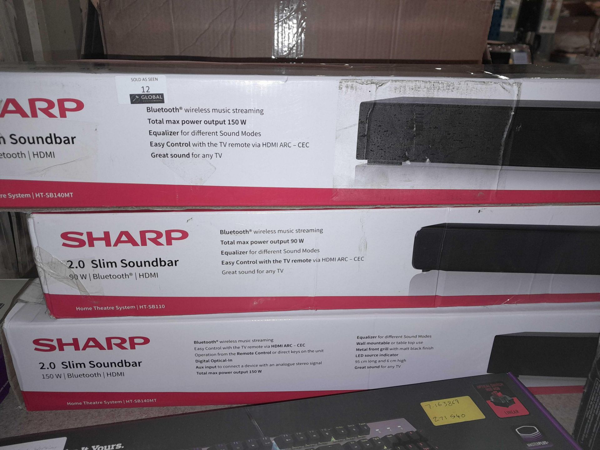 RRP £225 A Lot To Contain X3 Items Including X2 Boxed Sharp 2.0 Slim Soundbar - Ht-Sb140Mt - Image 2 of 2