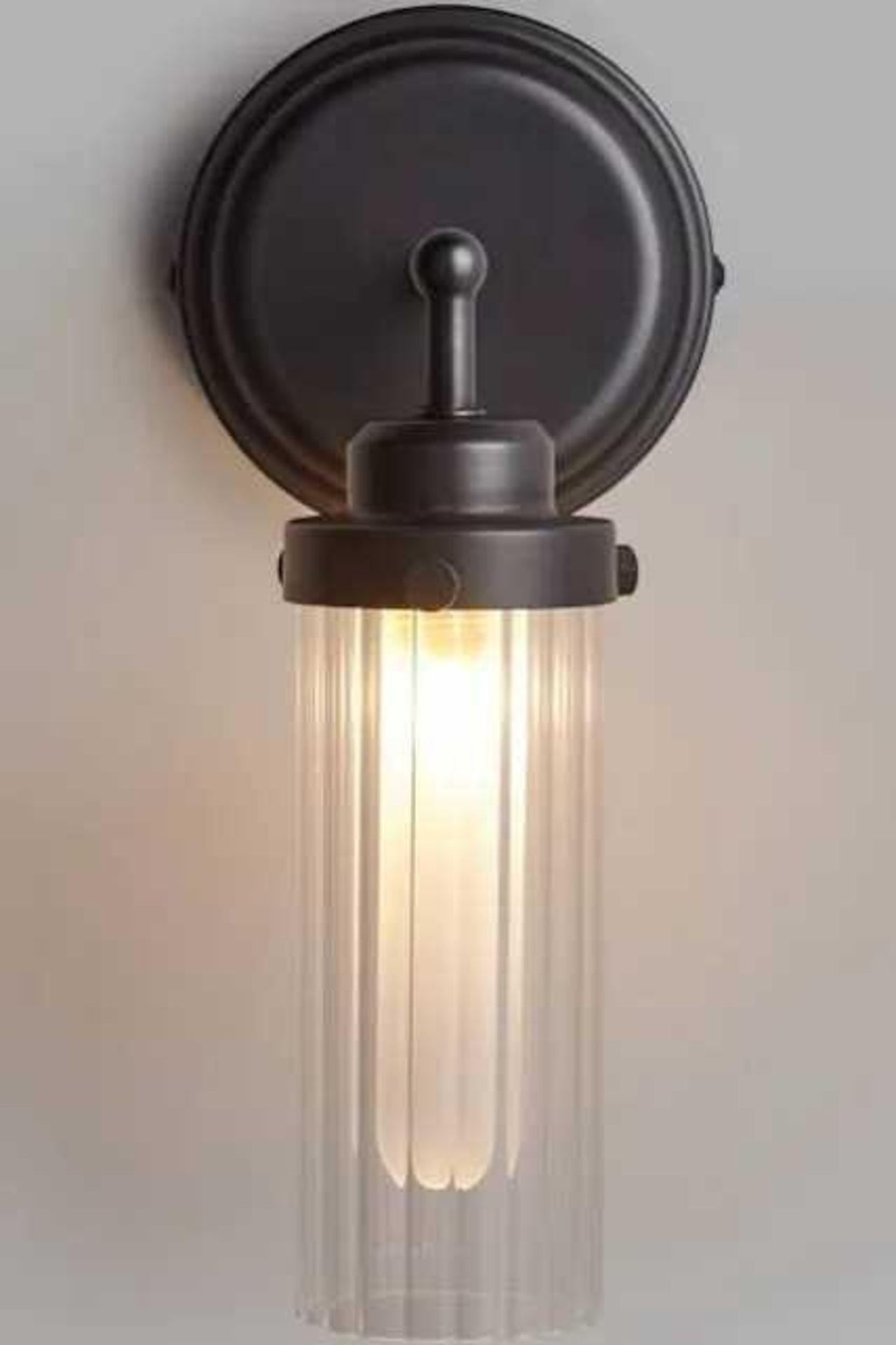 RRP £155 Lot To Contain 5 Boxed Lights Including John Lewis Restoration Glass Bathroom Wall Light