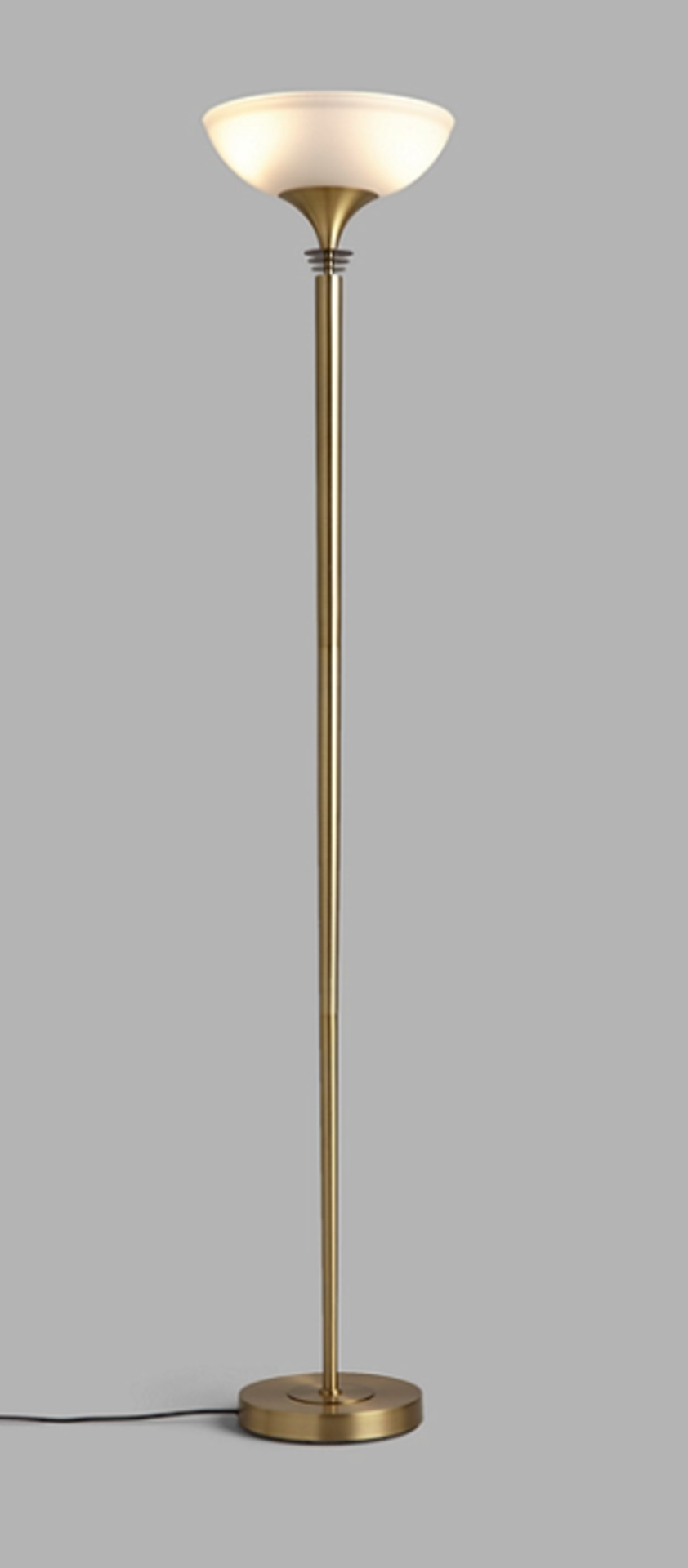 RRP £125 John Lewis Azure Floor Lamp Glass Shade Antiqued Brass Finish