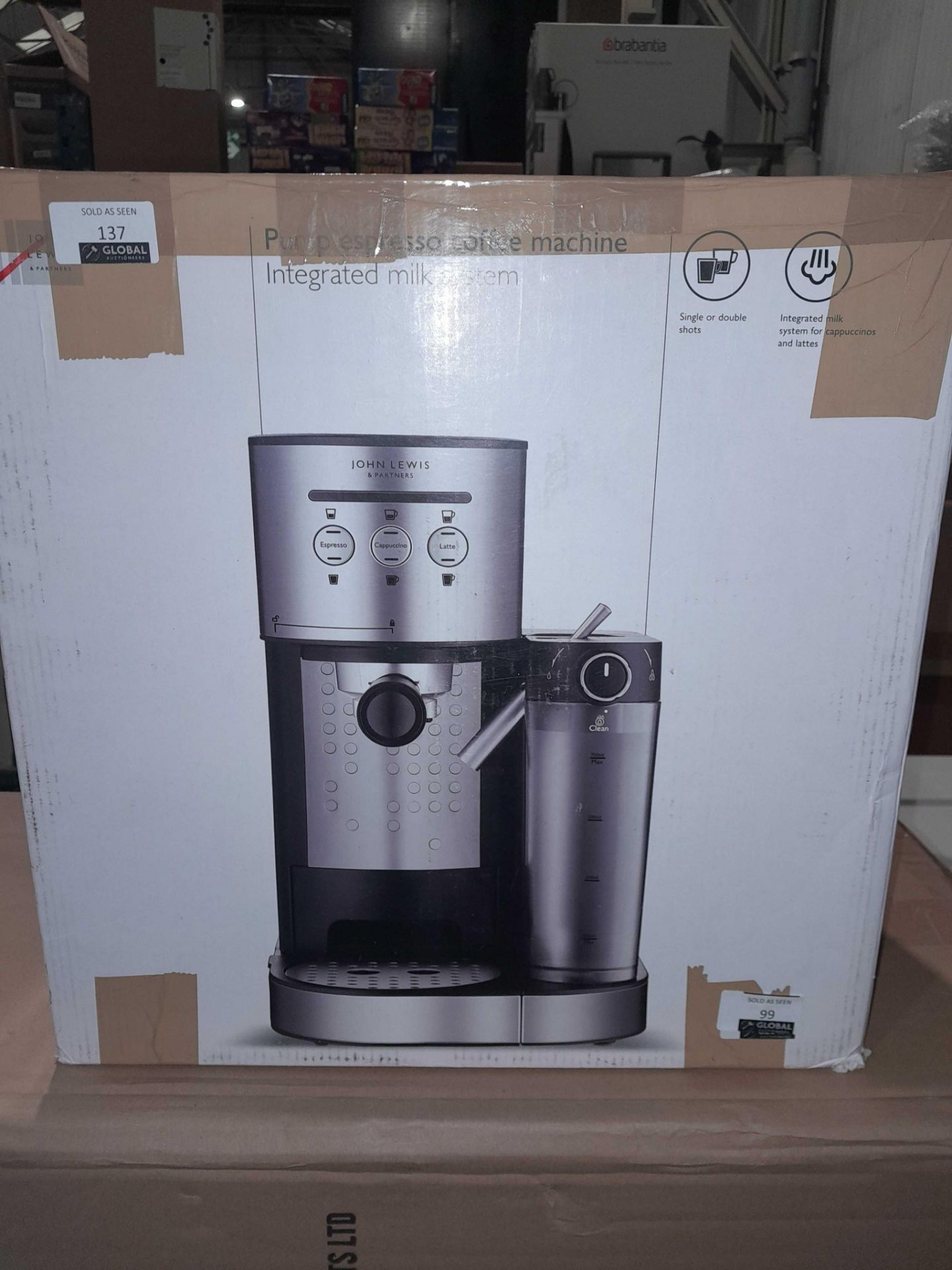 RRP £140 Lot To Contain X2 Items One Being A John Lewis Pump Espresso Coffee Machine With Milk Froth - Image 2 of 3