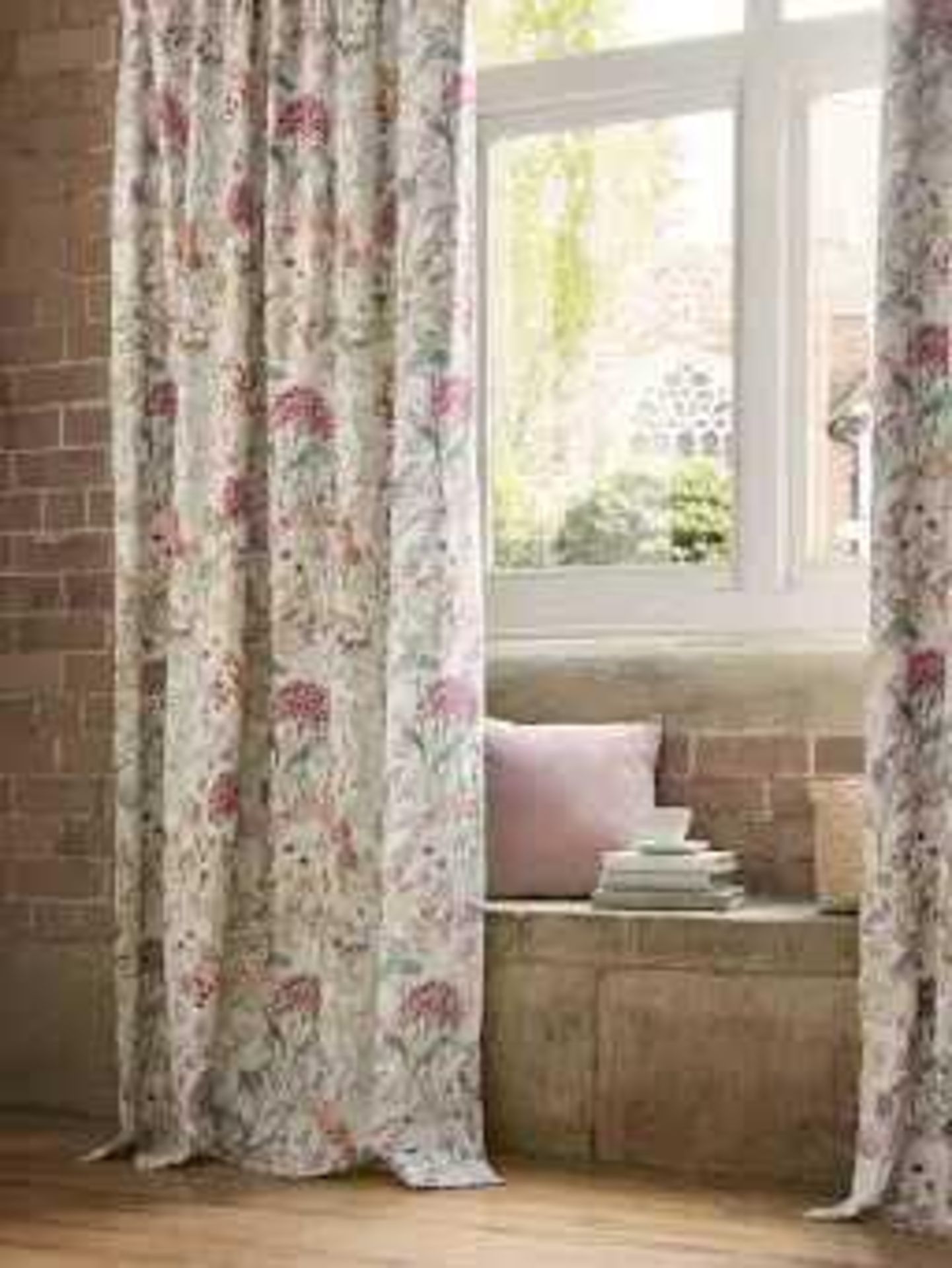 RRP £180 A Voyage Maison Country Hedgerow, One Pair Of Fully Lined Pencil Pleat Curtains
