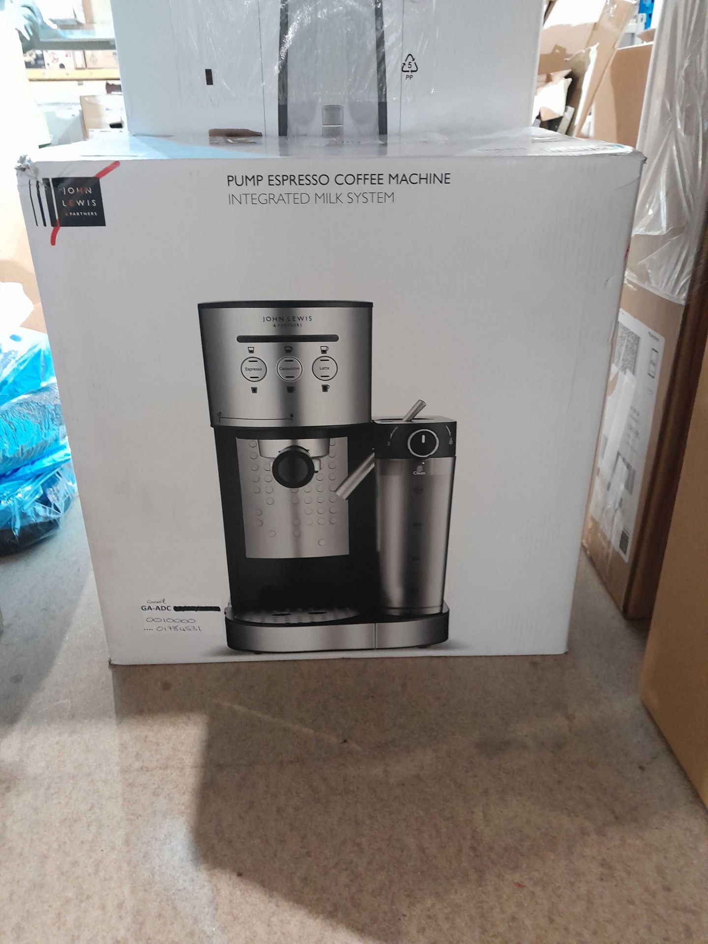 RRP £200 Lot To Contain X2 Items One Included Is A John Lewis Pump Espresso Coffee Machine With Milk - Image 2 of 2