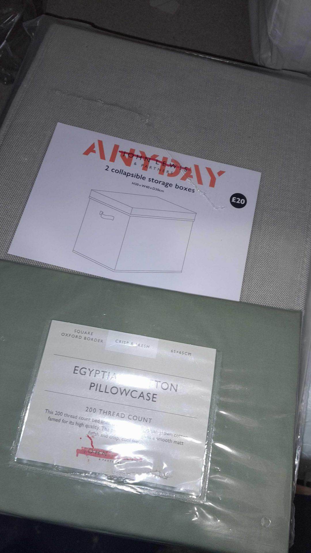 RRP£130 Lot Contains 6 John Lewis Items Including X2 Egyptian Cotton Pillowcases - Image 3 of 3