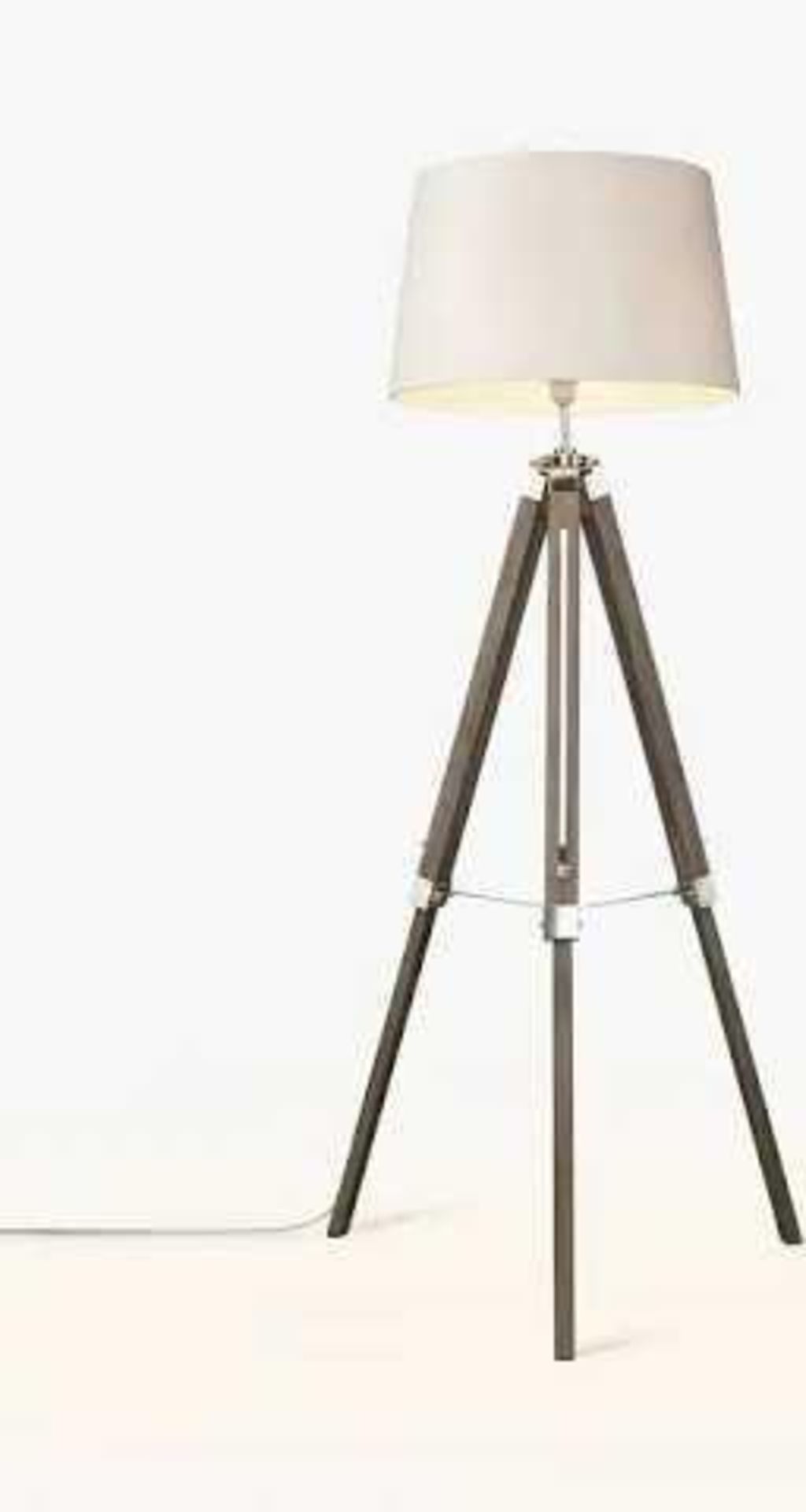 RRP £100 Minisun Clipper Black, Wood And Chrome Tripod Floor Lamp Base Only