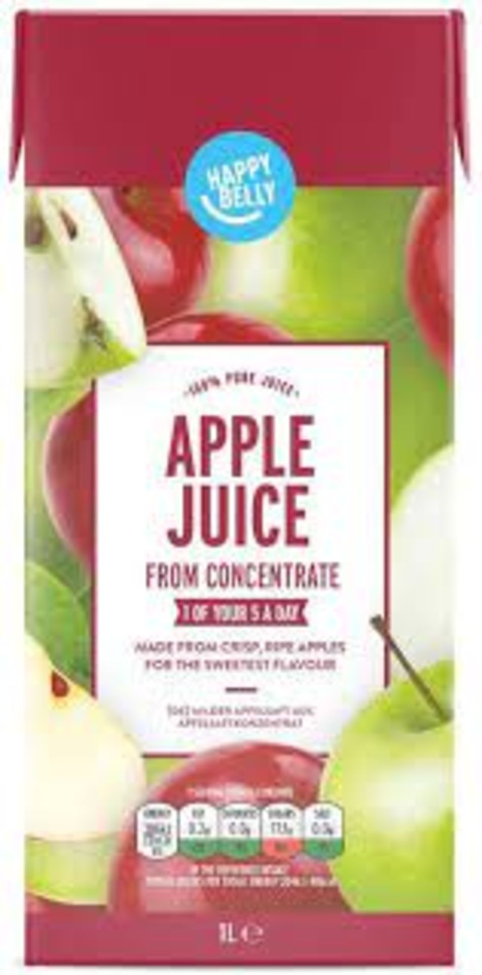 RRP £549 (Approx Count 109)(C23) spW32m8341e 57 x Amazon Brand - Happy Belly Apple Juice From