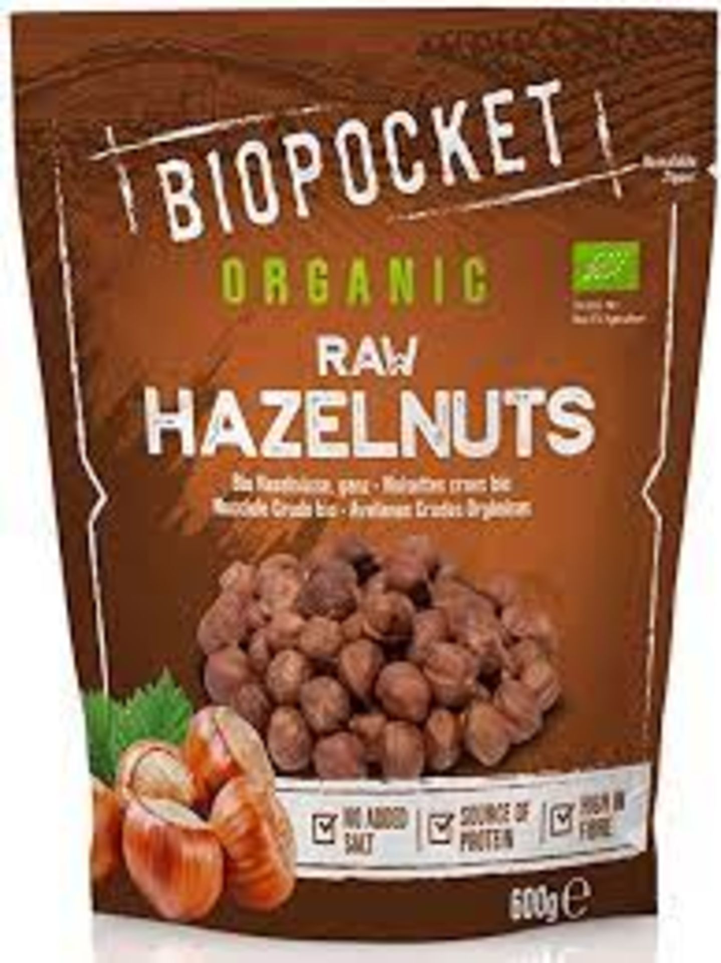 RRP £1199 (Approx. Count 129) (C30) spW32n6786N 47 x Biopocket Organic Roasted Hazelnuts 600g - Image 3 of 3
