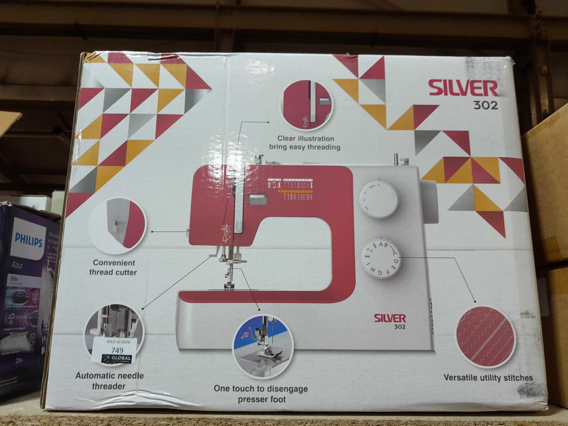 RRP £160 A Boxed Silver 302 Sewing Machine - Image 2 of 3