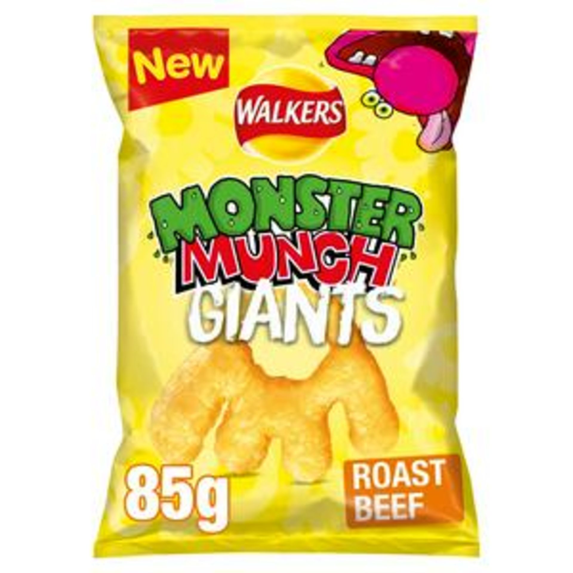 **RRP £493 (Approx. Count 43) spW34n3365Z 31 x Walkers Monster Munch Giants Roast Beef 85g (Case