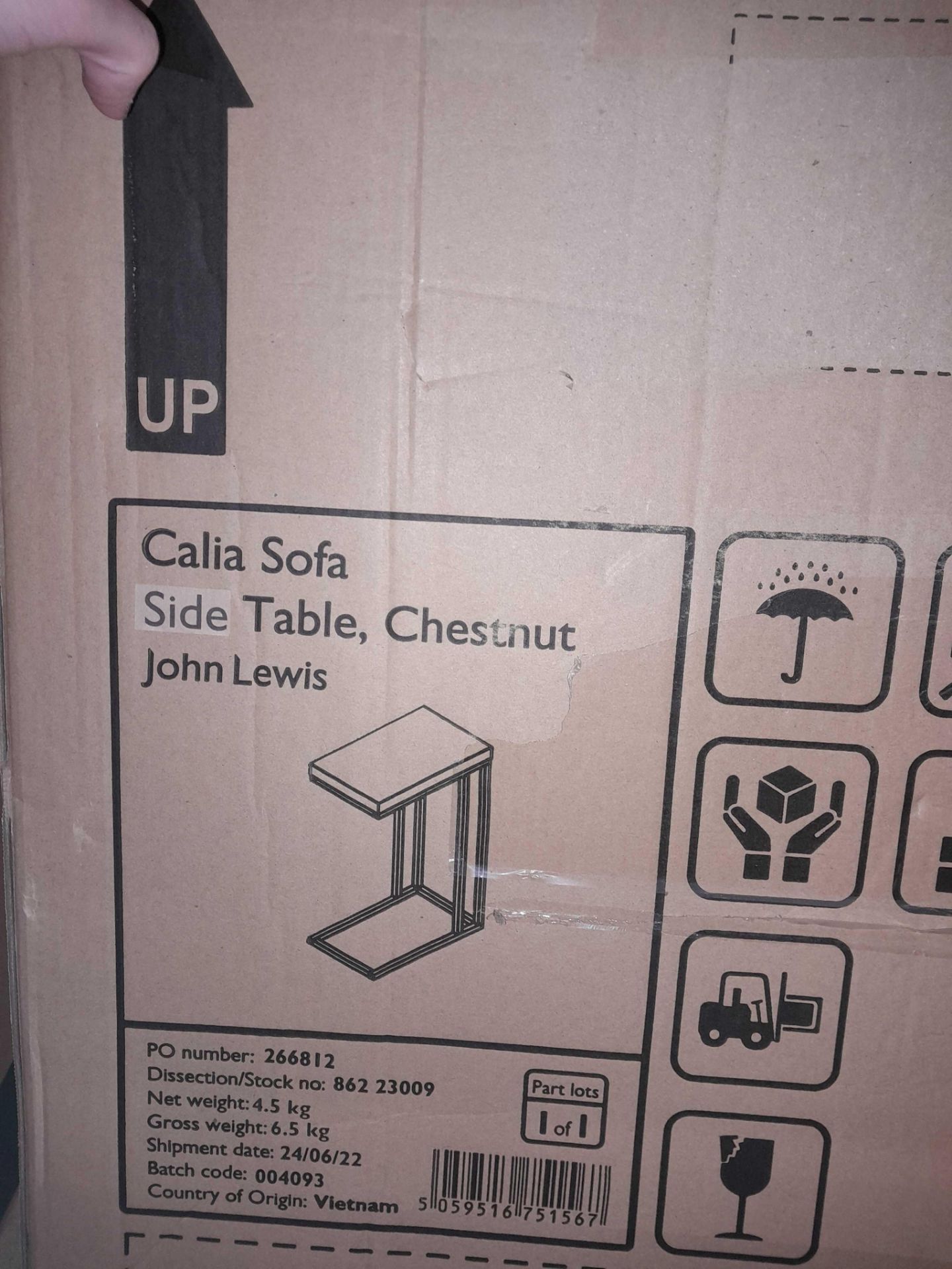RRP £160 Calia Sofa Side Table Chestnut - Image 2 of 2