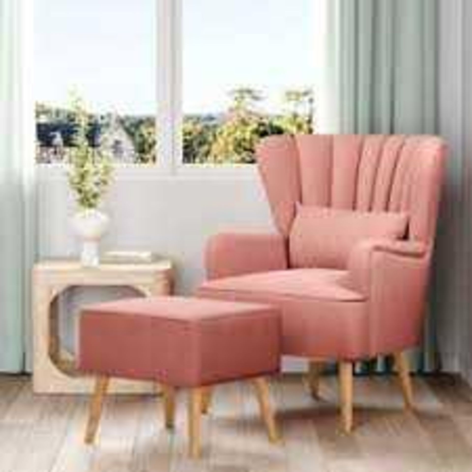 RRP £300 Kate Wingback Chair And Footstool