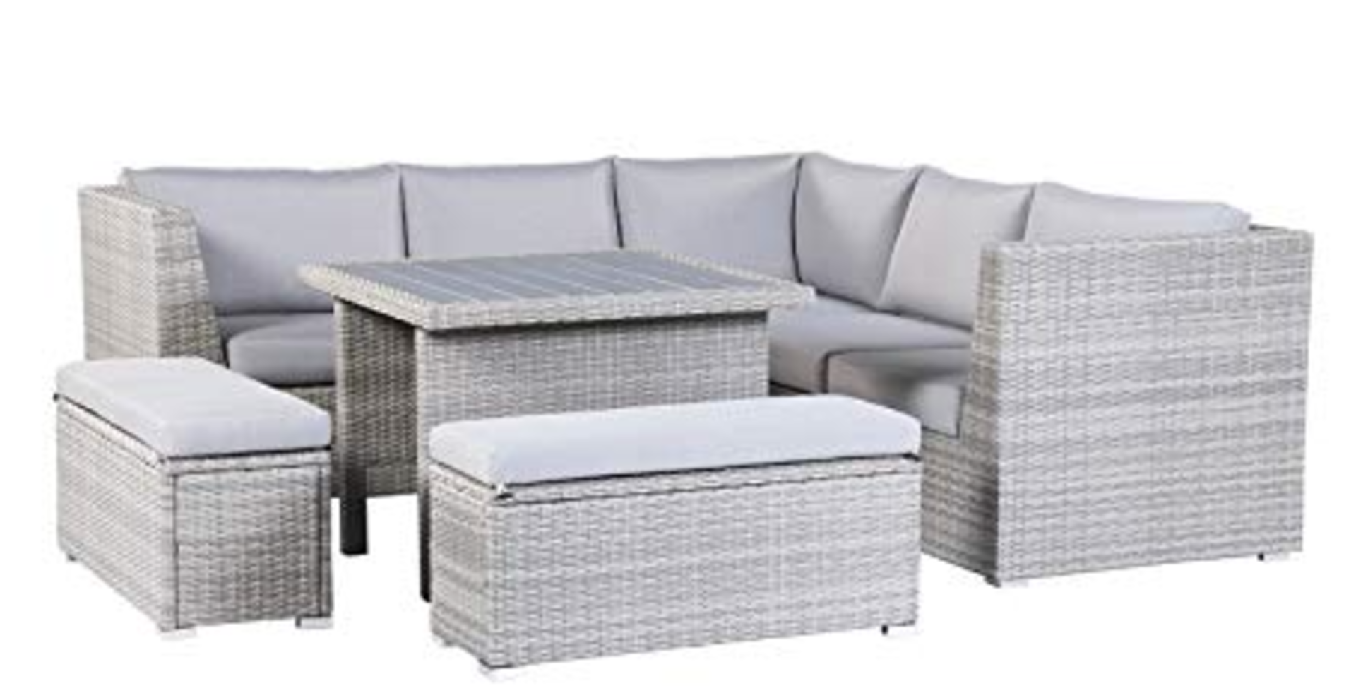 RRP £1200 Brand New Backyard Furniture Free Rattan 7 Seater Garden Corner Lounge Set