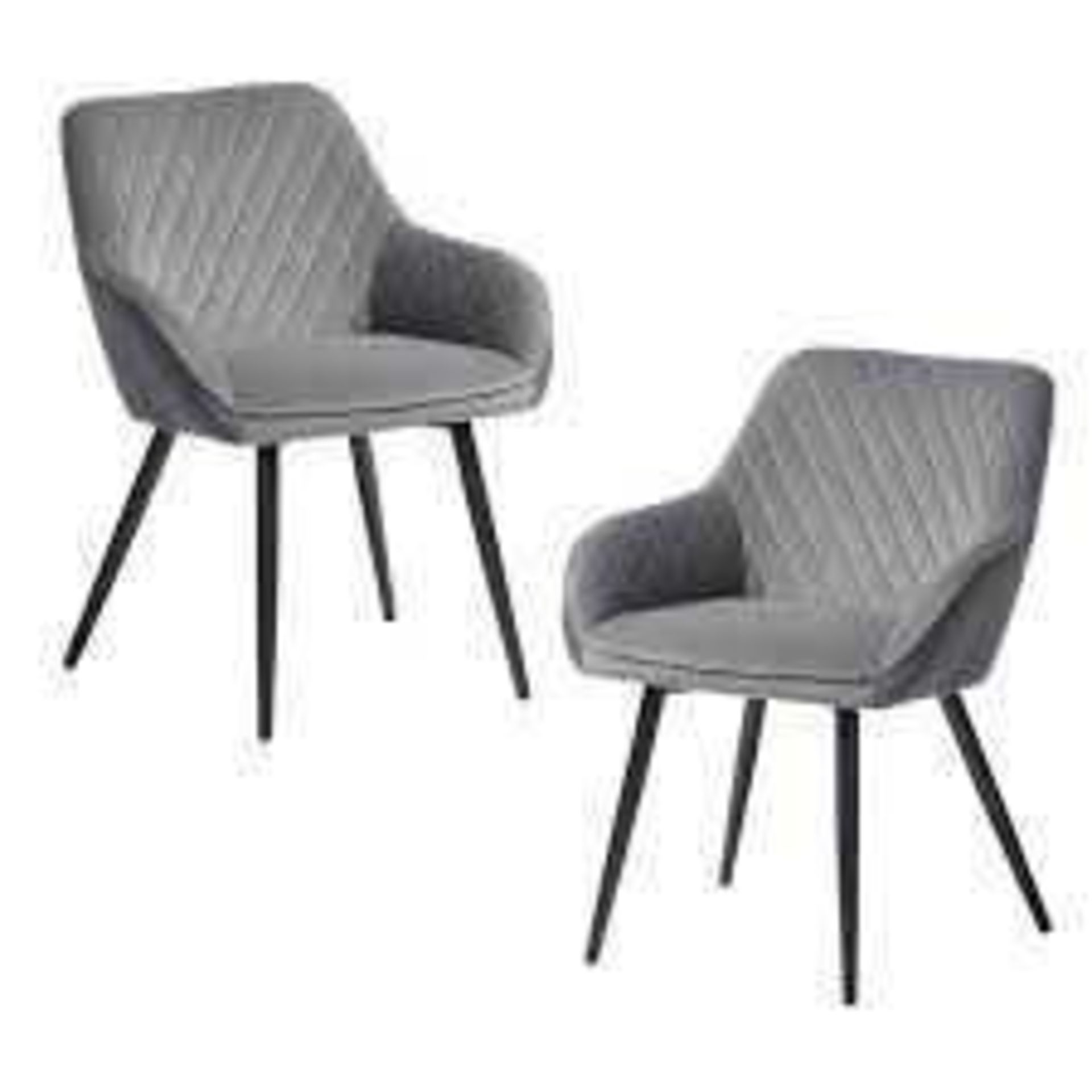 RRP £150 Rabiot Fabric Dining Chair In Grey