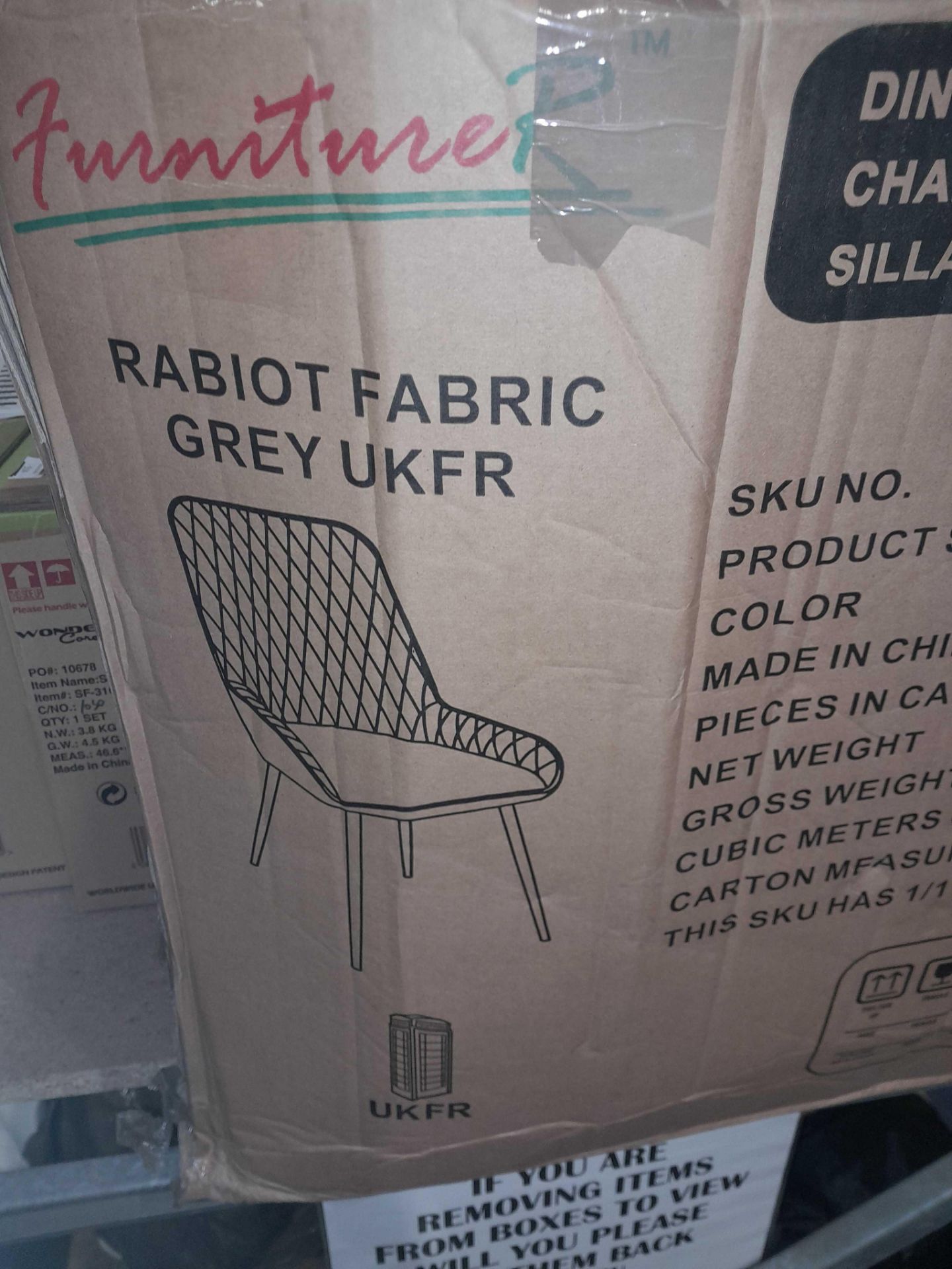 RRP £150 Rabiot Fabric Dining Chair In Grey - Image 2 of 2