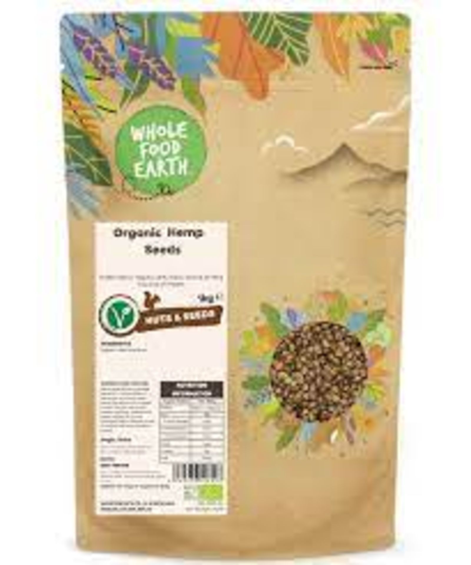 RRP £896 (Approx. Count 75) (D64) 53 x Wholefood Earth Organic Hemp Seed ‚1 kg - BBE 07/03/2024
