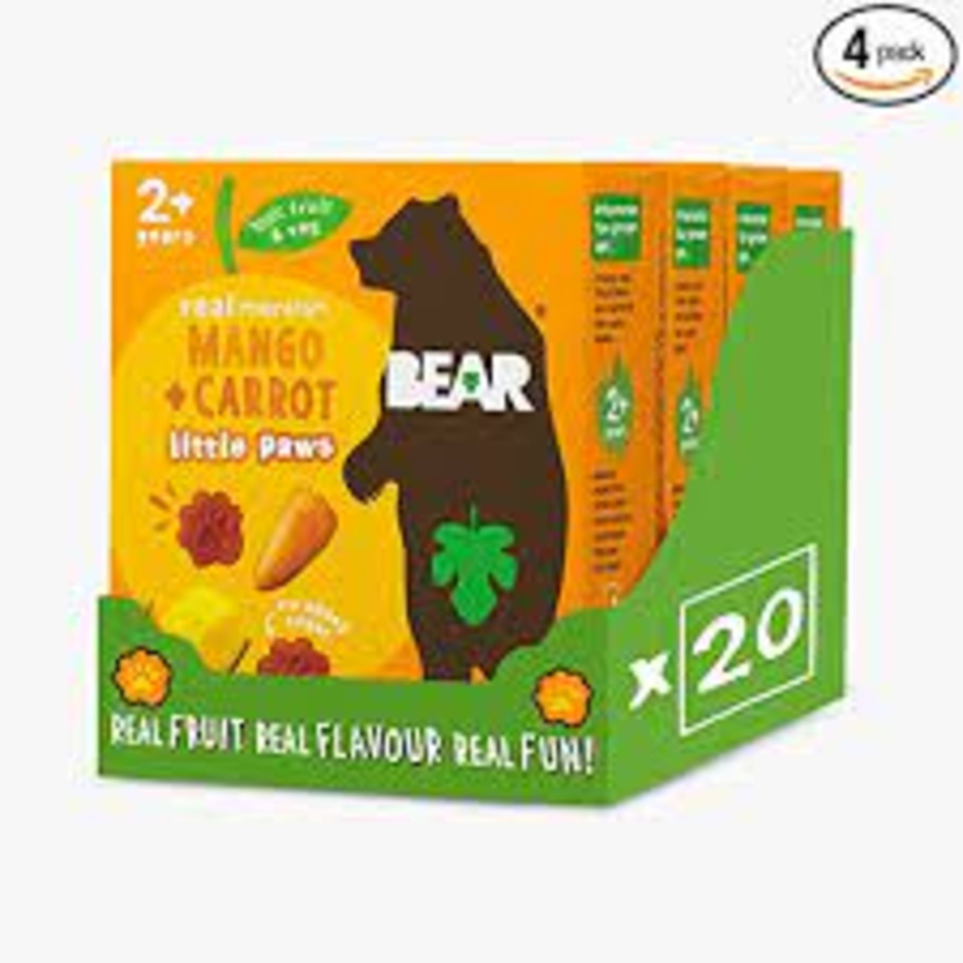 **RRP £1572 (Approx. Count 96) spW33i6628q  32 x BEAR Mango & Carrot Pure Fruit & Veg Paws -