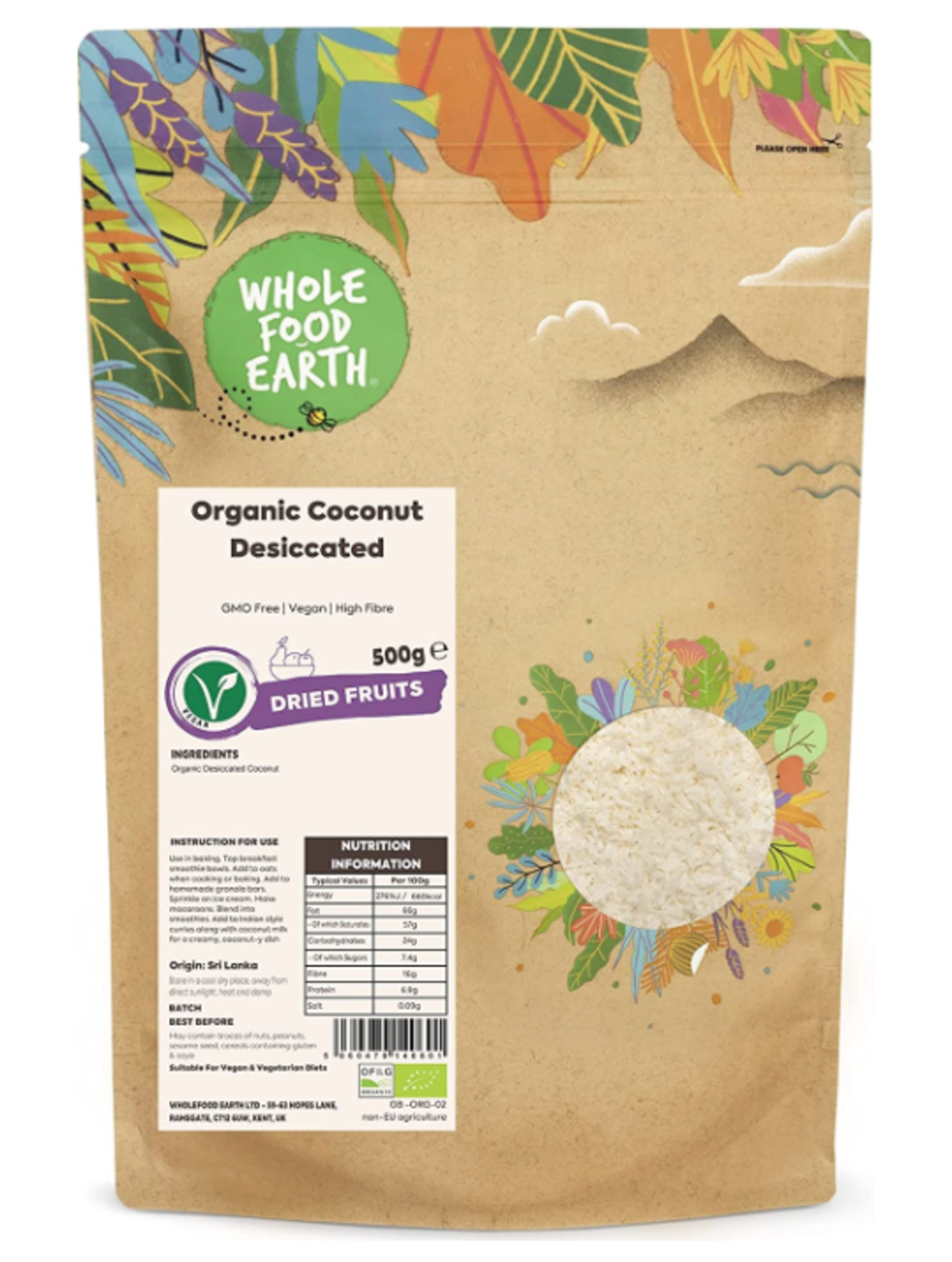 RRP £686 (Approx Count 57)(F27)spIgt12gc47 10 x Wholefood Earth Organic Coconut Desiccated ‚Äì - Image 3 of 3