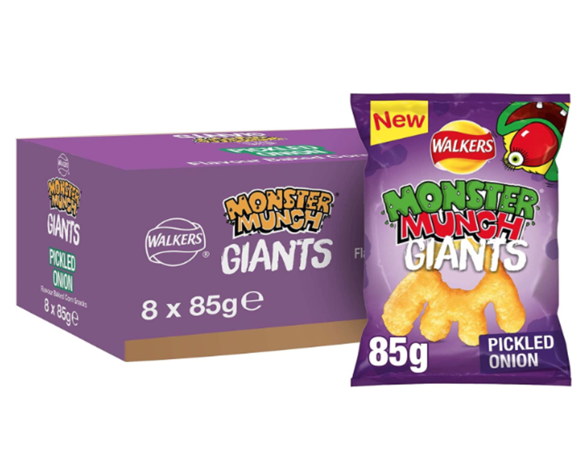 RRP £208 (approx count 24) spSNJ21SB4P 9 x Walkers Monster Munch Giants Pickled Onion 85g (Case of