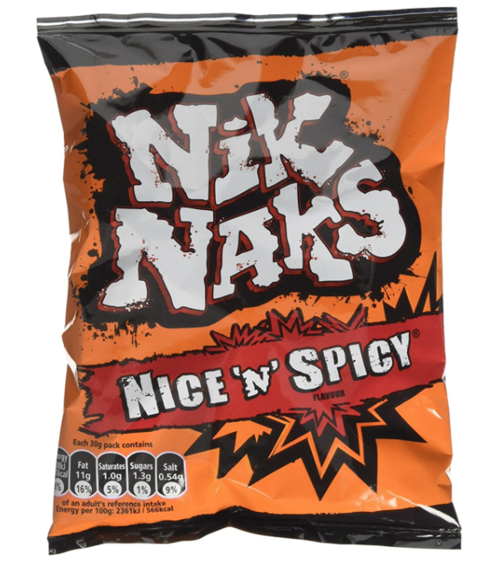 RRP £1289 (Approx. Count 95) spW58f7524q 33 x Nik Naks Nice 'N' Spicy Crisps 30g, Case of 28 -