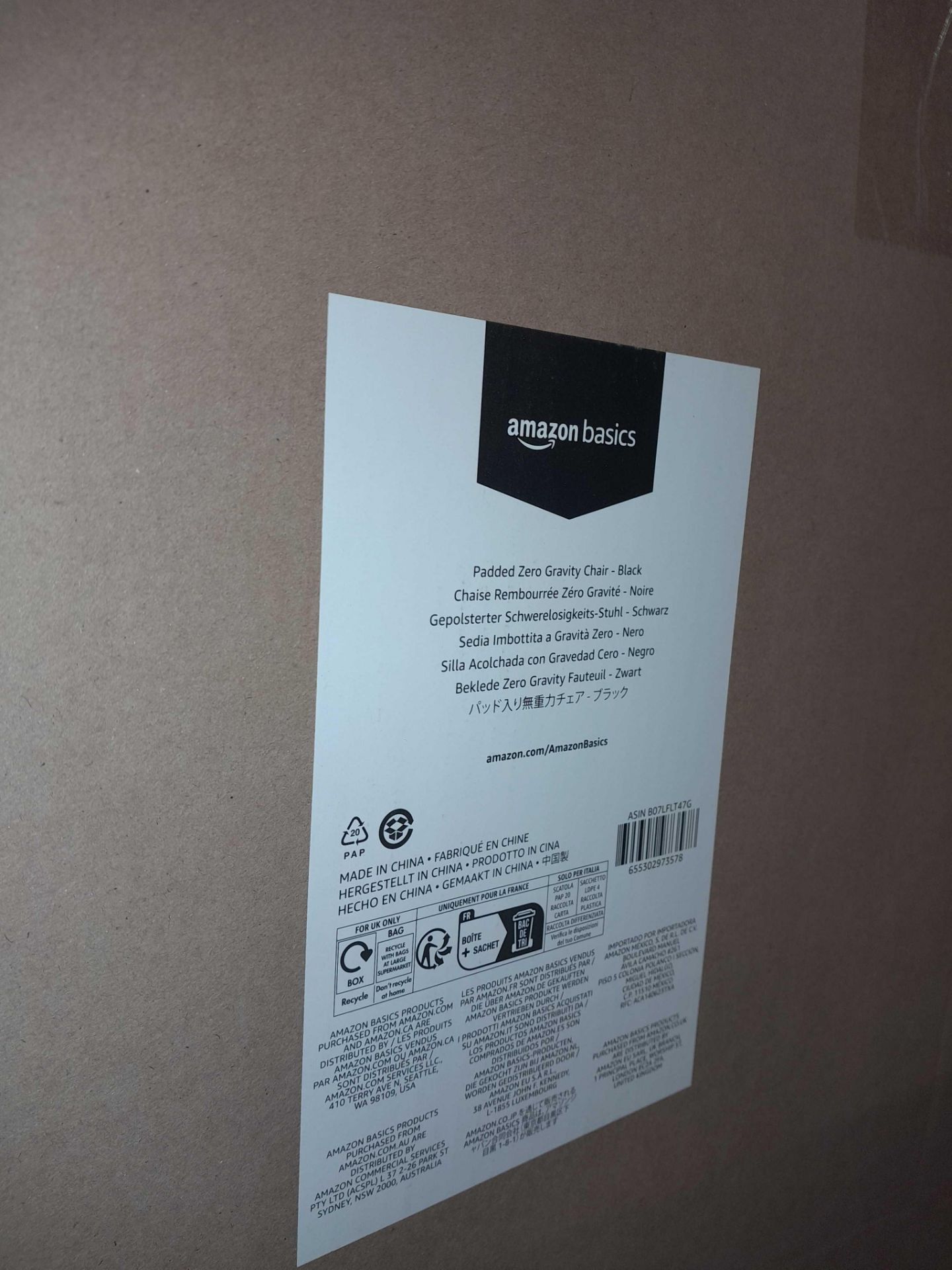 RRP £150 Brand New Boxed Amazon Basics Zero Gravity Chair - Image 2 of 2