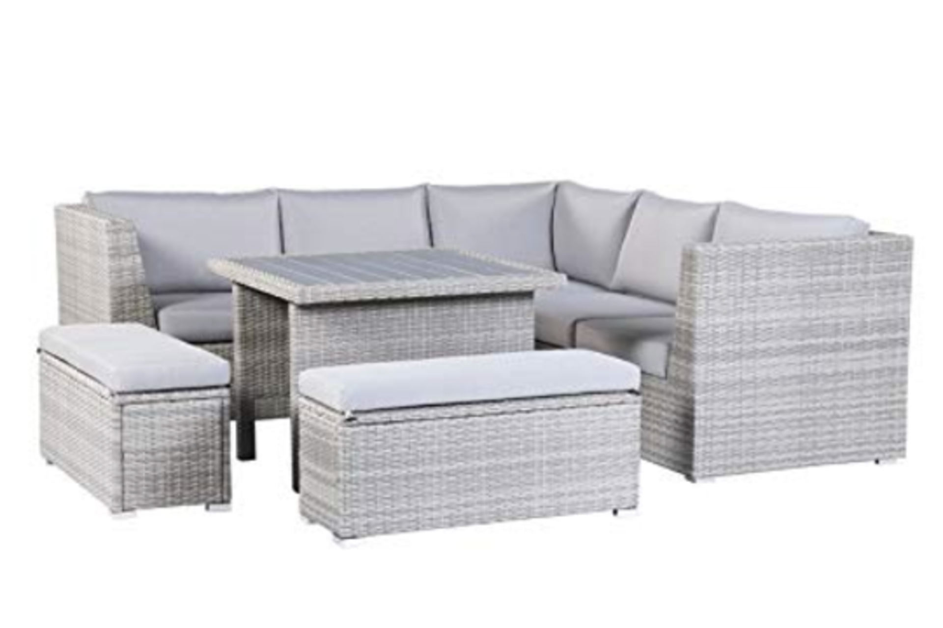 RRP £1200 Brand New Backyard Furniture Free Rattan 7 Seater Garden Corner Lounge Set