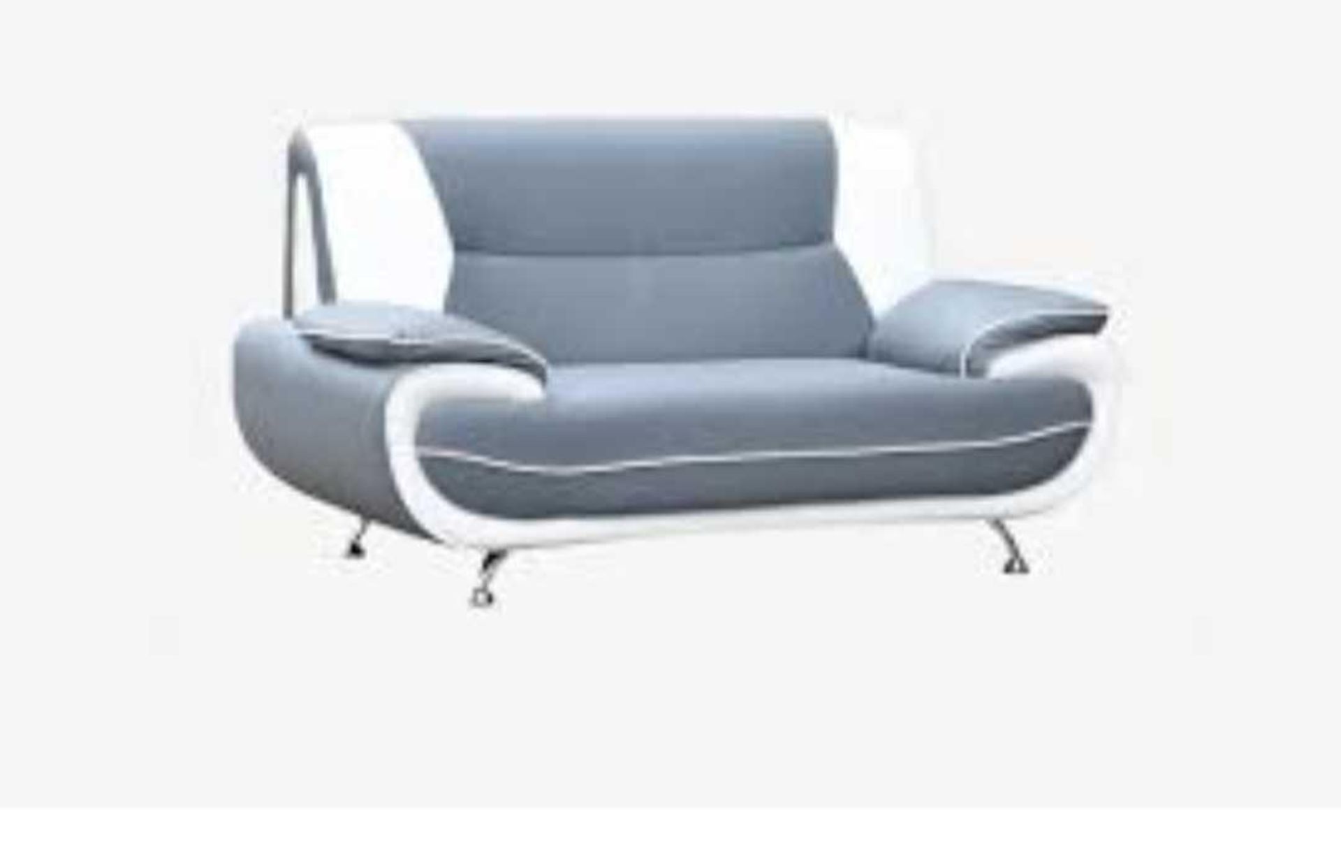 RRP £360 A Sleek & Stylish Olaf 2 Seater Sofa In Grey & White (Ex Display)
