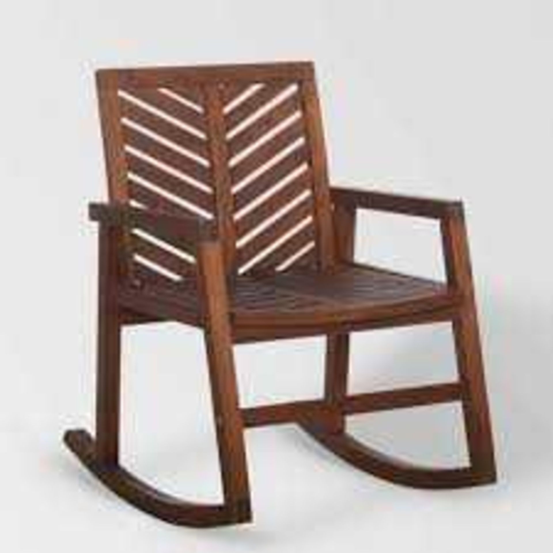 RRP £180 Boxed Acacia Outdoor Chevron Rocking Chair