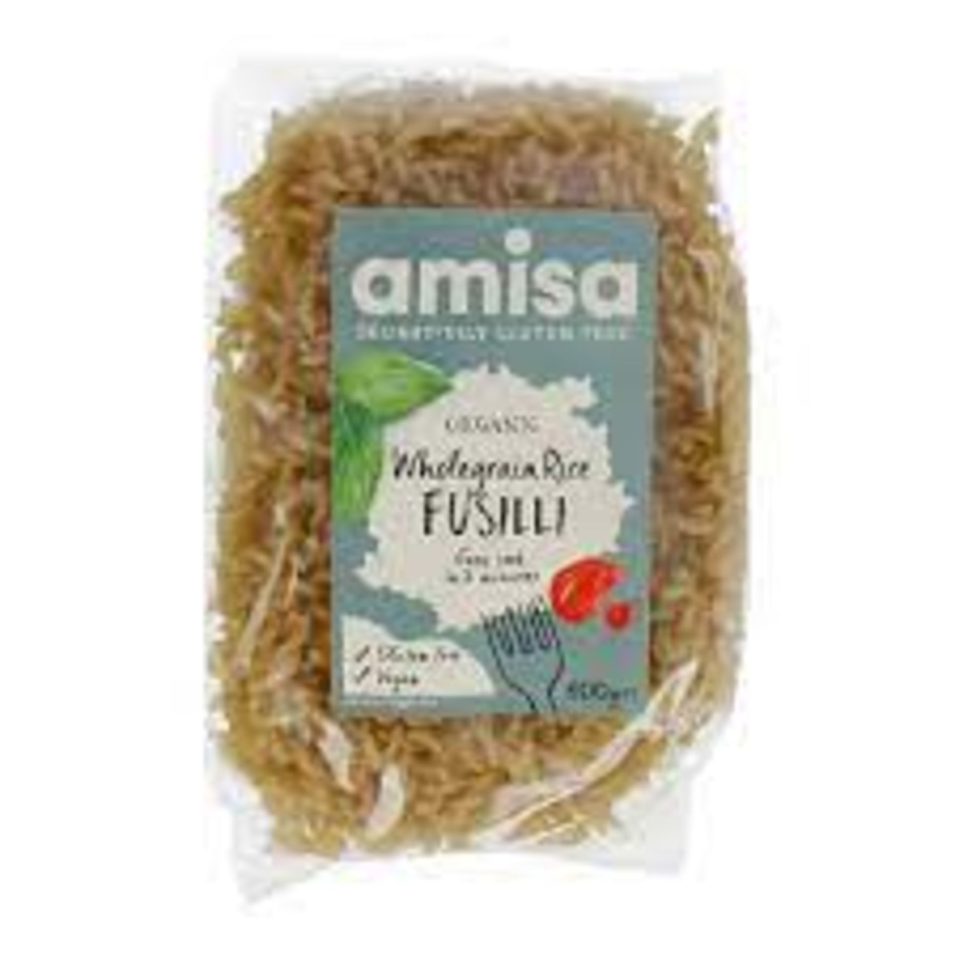 RRP £800 (Approx Count 137)(E80) spSBG21c49Z 27 x Amisa Org GF Wholegrain Rice Fusilli 500g - BBE (